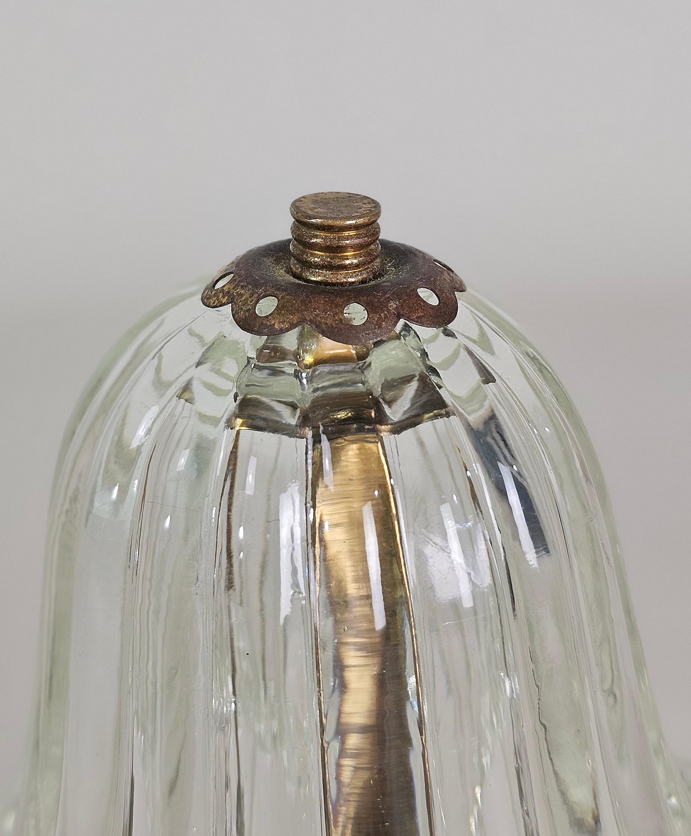  Tischlampe Murano Glas Messing Barovier&Toso Midcentury Italian Design 1940s 2