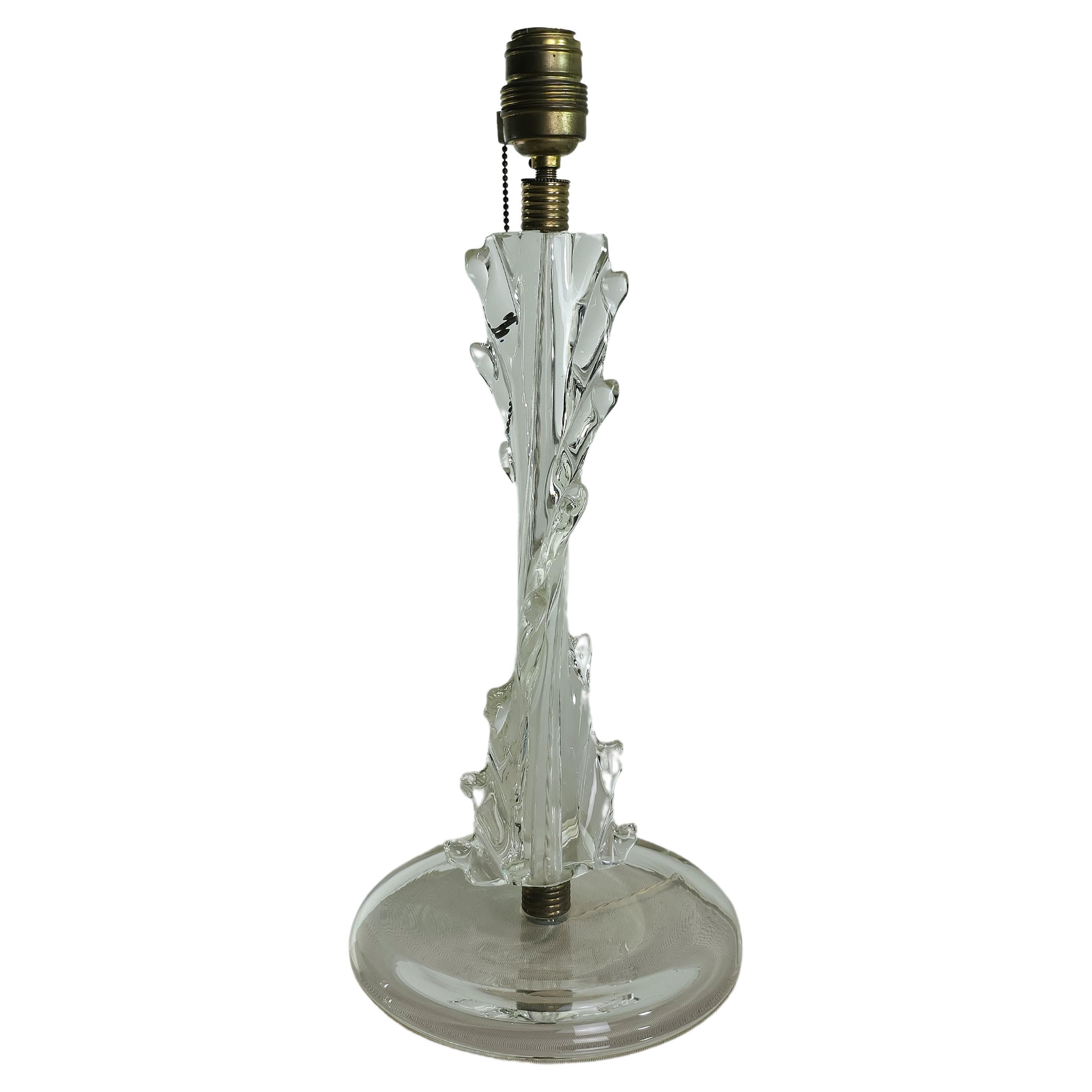 Table Lamp Murano Glass Brass Barovier&Toso Midcentury Italian Design 1940s