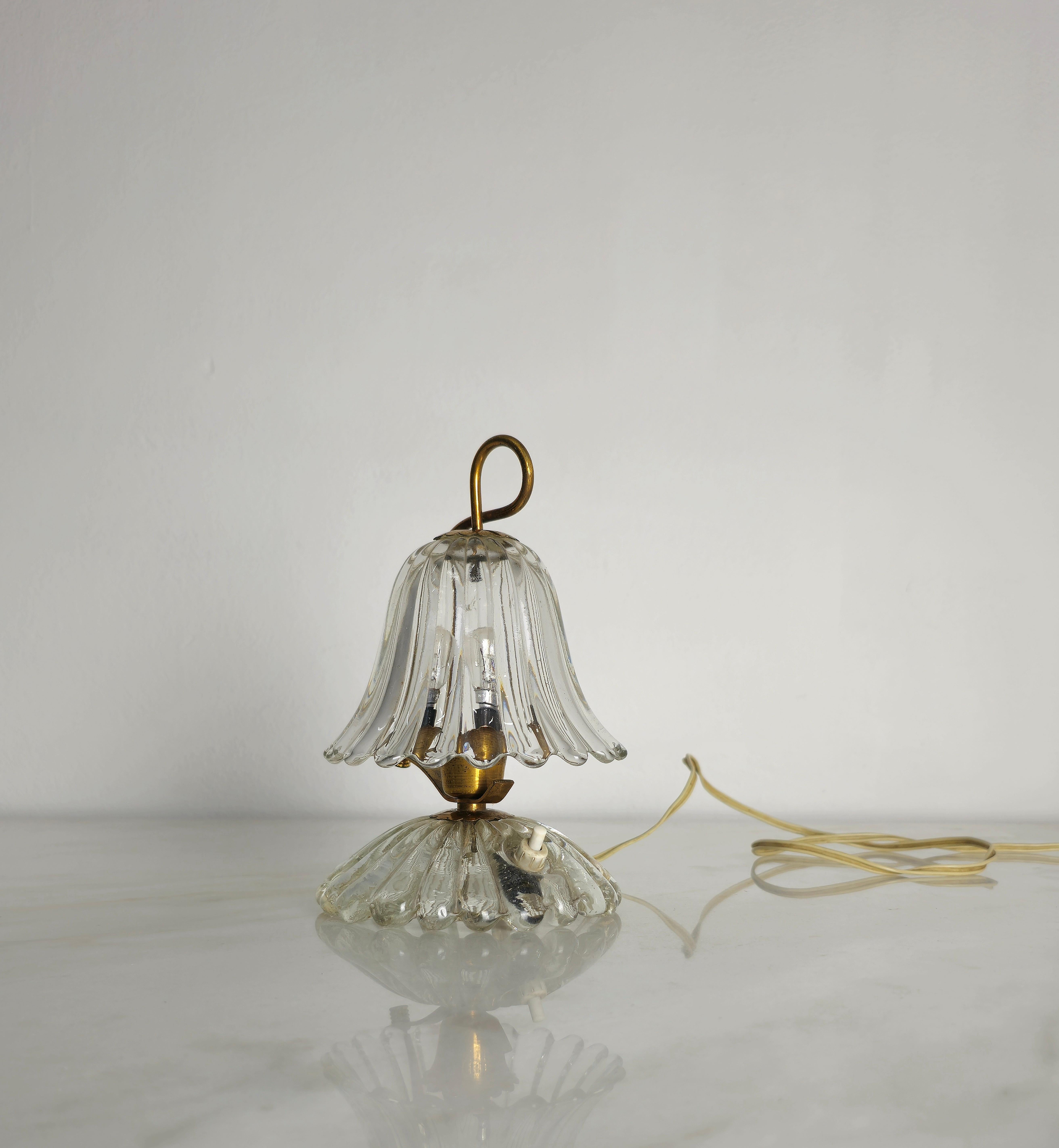 Lampe de bureau en verre de Murano et laiton Barovier&Toso, Italie, mi-siècle moderne, années 1940 en vente 3