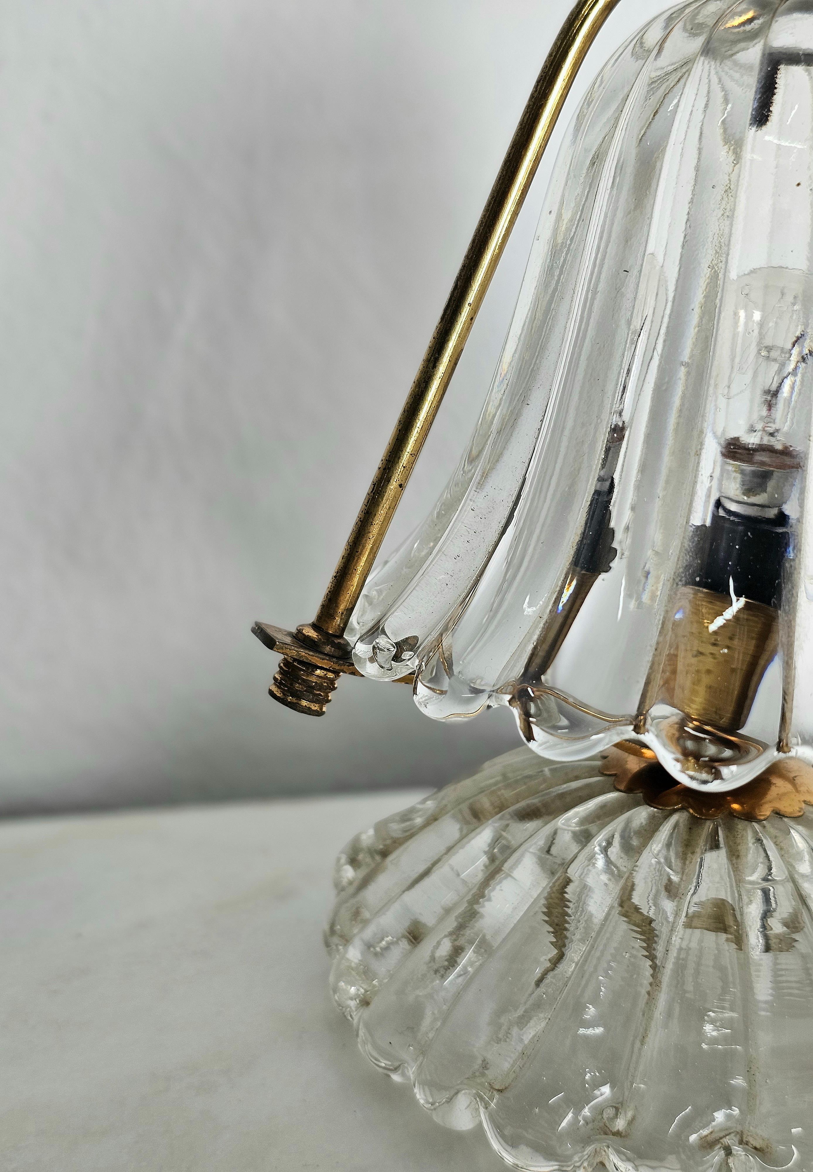 20ième siècle Lampe de bureau en verre de Murano et laiton Barovier&Toso, Italie, mi-siècle moderne, années 1940 en vente
