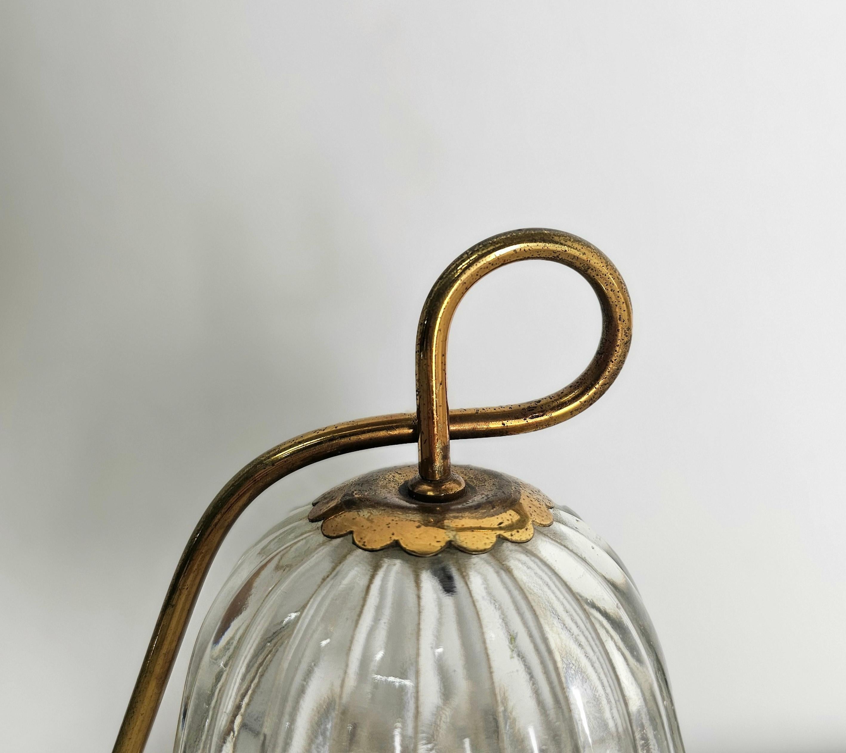 Tischlampe Murano Glas Messing Barovier&Toso Midcentury Modern Italy 1940s im Angebot 3