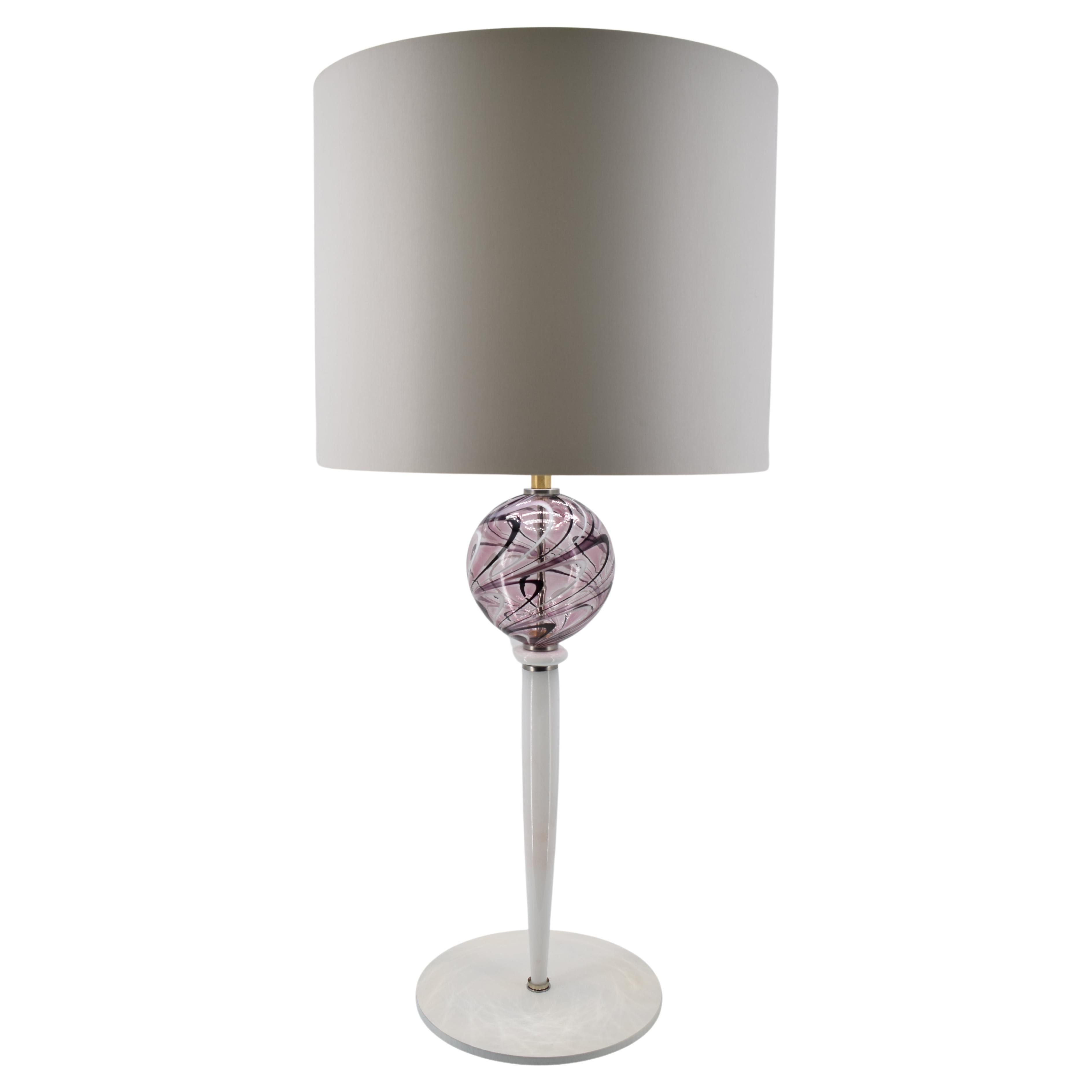 Table Lamp Murano Glass, Burano Amethyst For Sale
