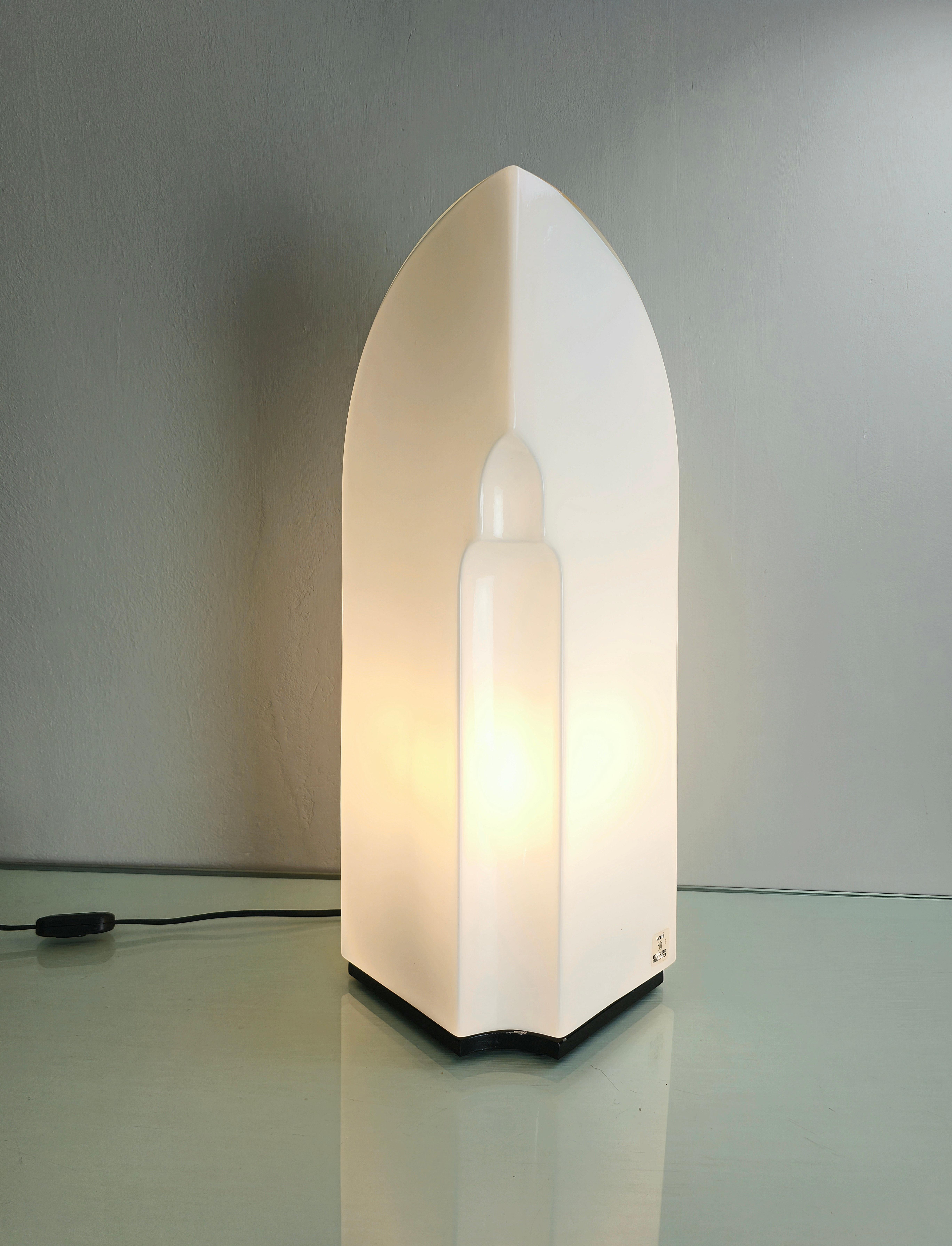 Mid-Century Modern Table Lamp Murano Glass Kazuhide Takahama for Leucos Midcentury Italy 1980s