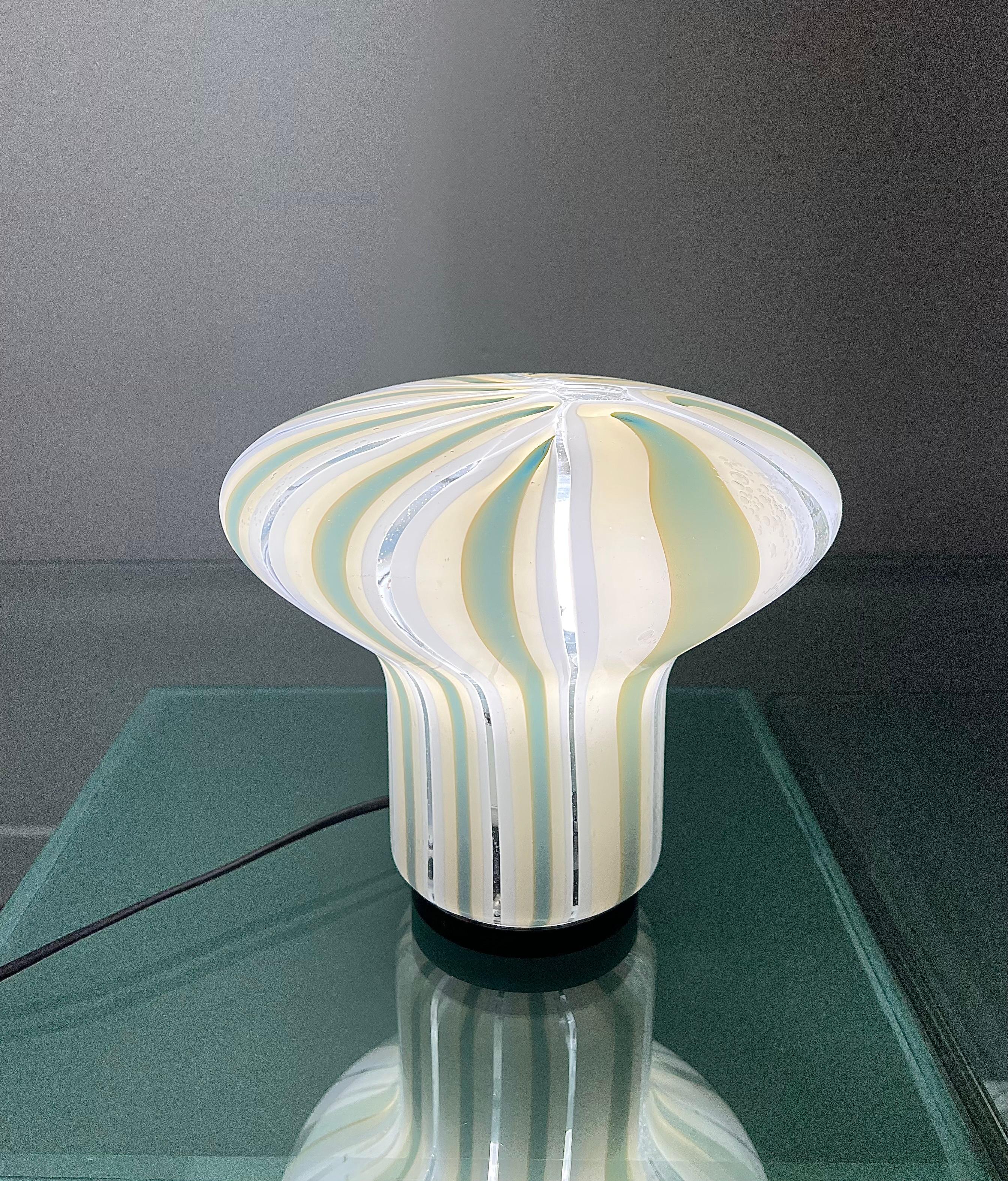 20th Century Table lamp Murano Glass Multicolor Transparent Midcentury Italian Design 1970s