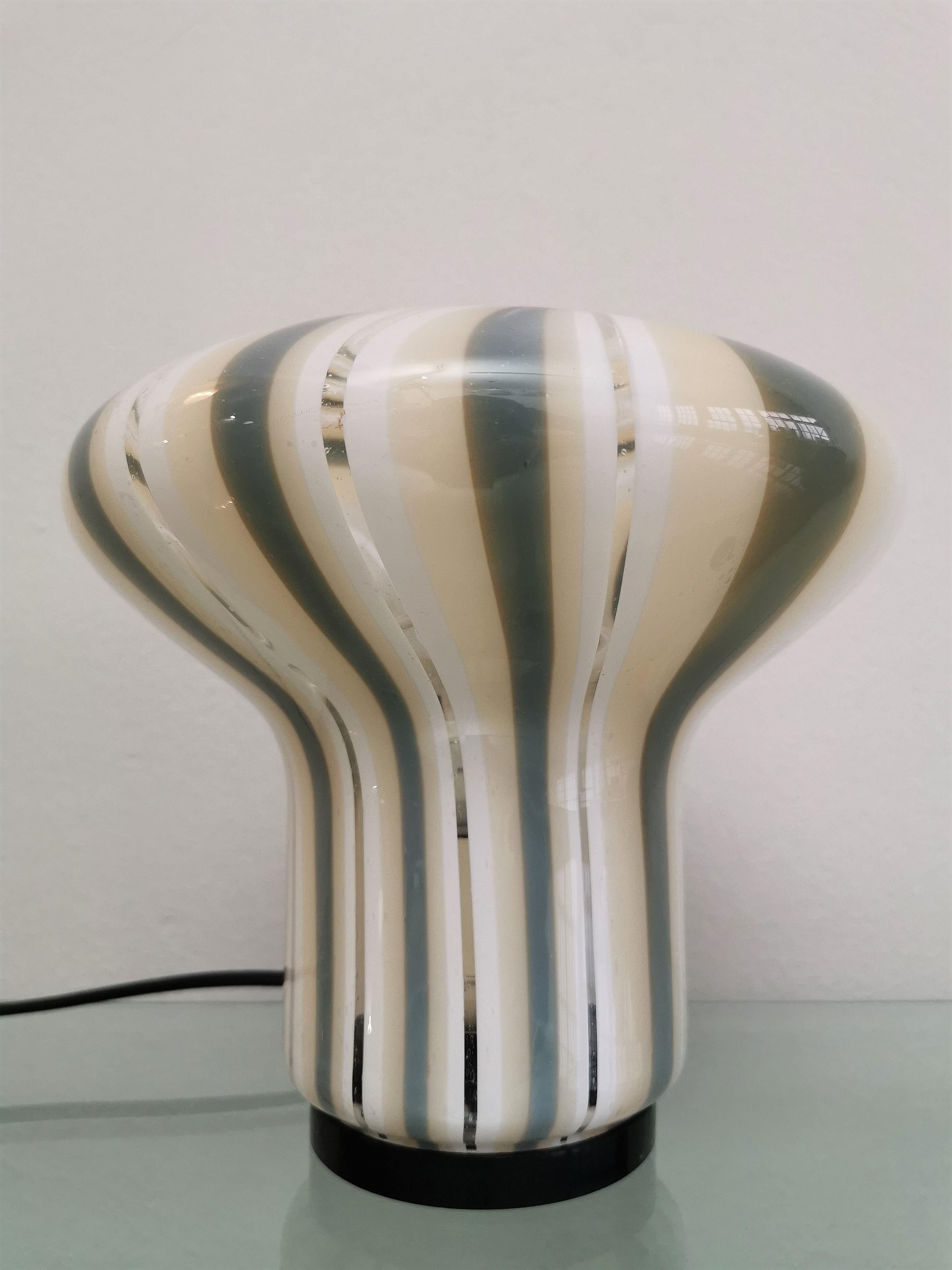 Table lamp Murano Glass Multicolor Transparent Midcentury Italian Design 1970s 4