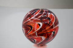 Table Lamp Murano Glass, Murano Red