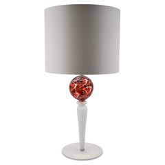 Table Lamp Murano Glass, Murano Red