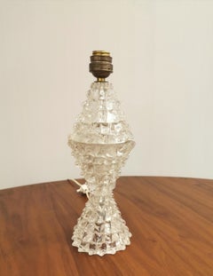 Table Lamp Murano Glass "Rostrato" Barovier e Toso Midcentury Italy 1940s