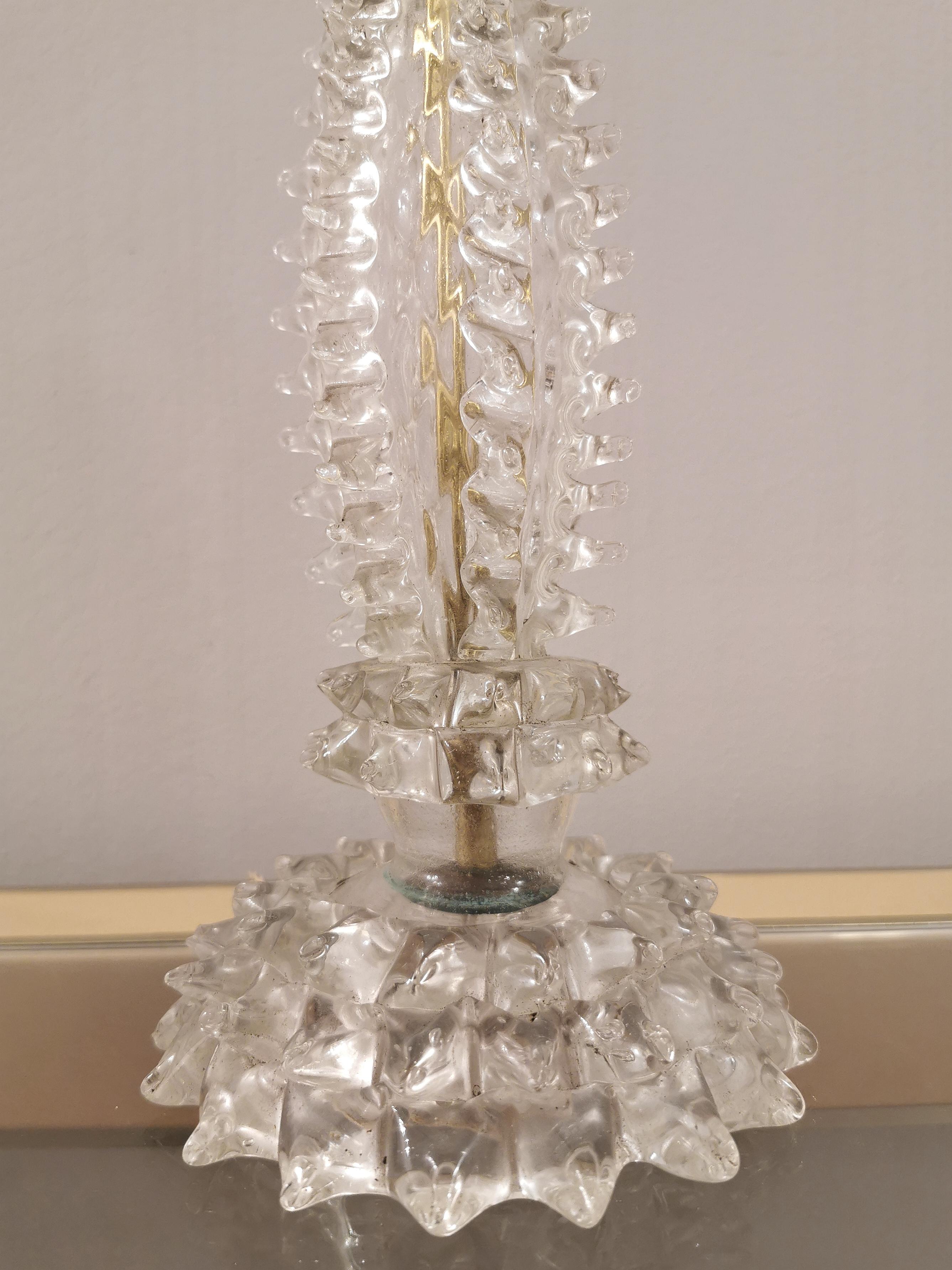 Mid-Century Modern Table Lamp Murano Glass 
