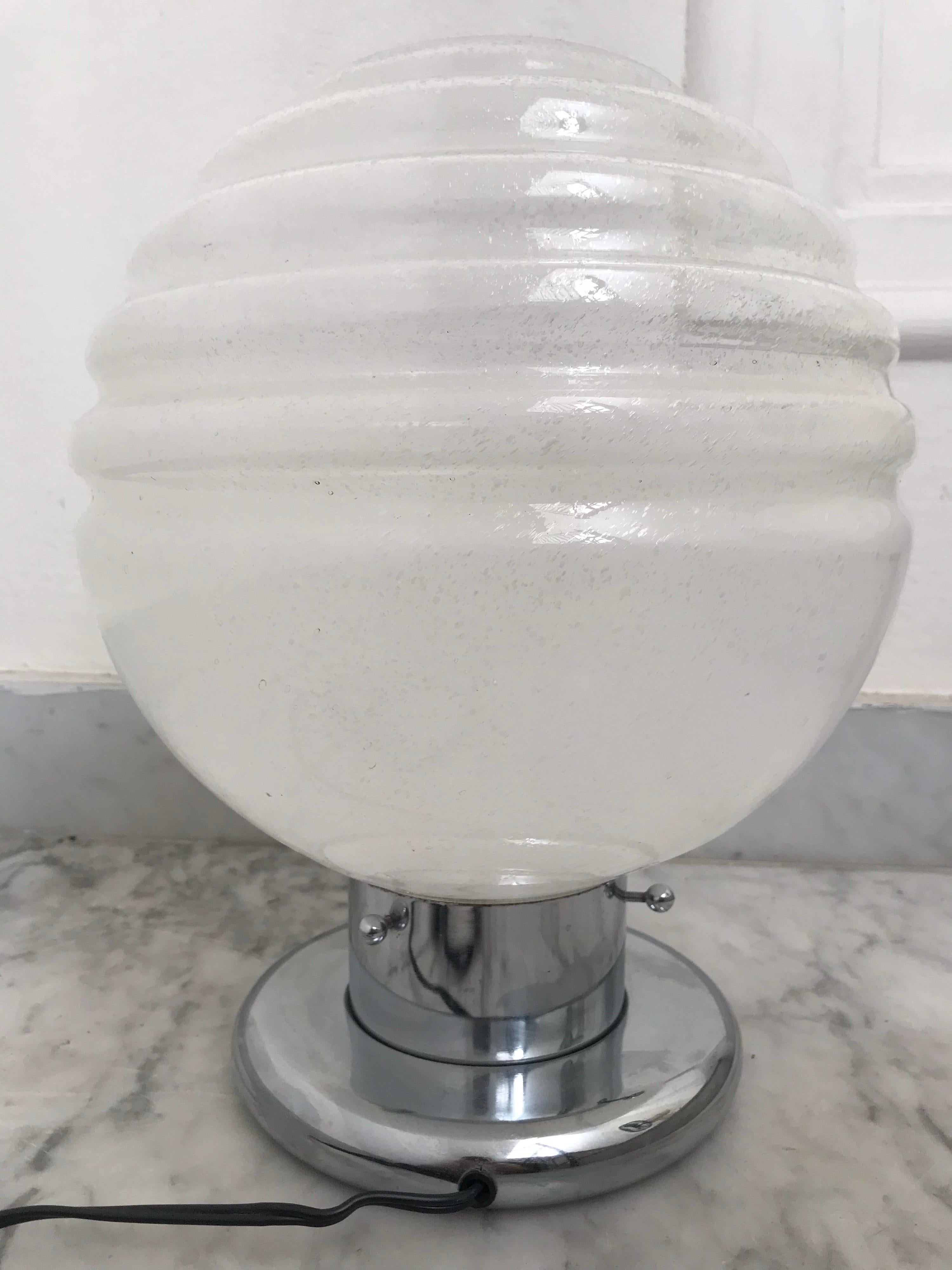 Table Lamp Murano Mazzega Glass, 1970s For Sale 1
