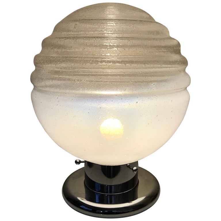 Table Lamp Murano Mazzega Glass, 1970s For Sale