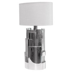 Table Lamp Nickel-plated metal Silk Lampshade