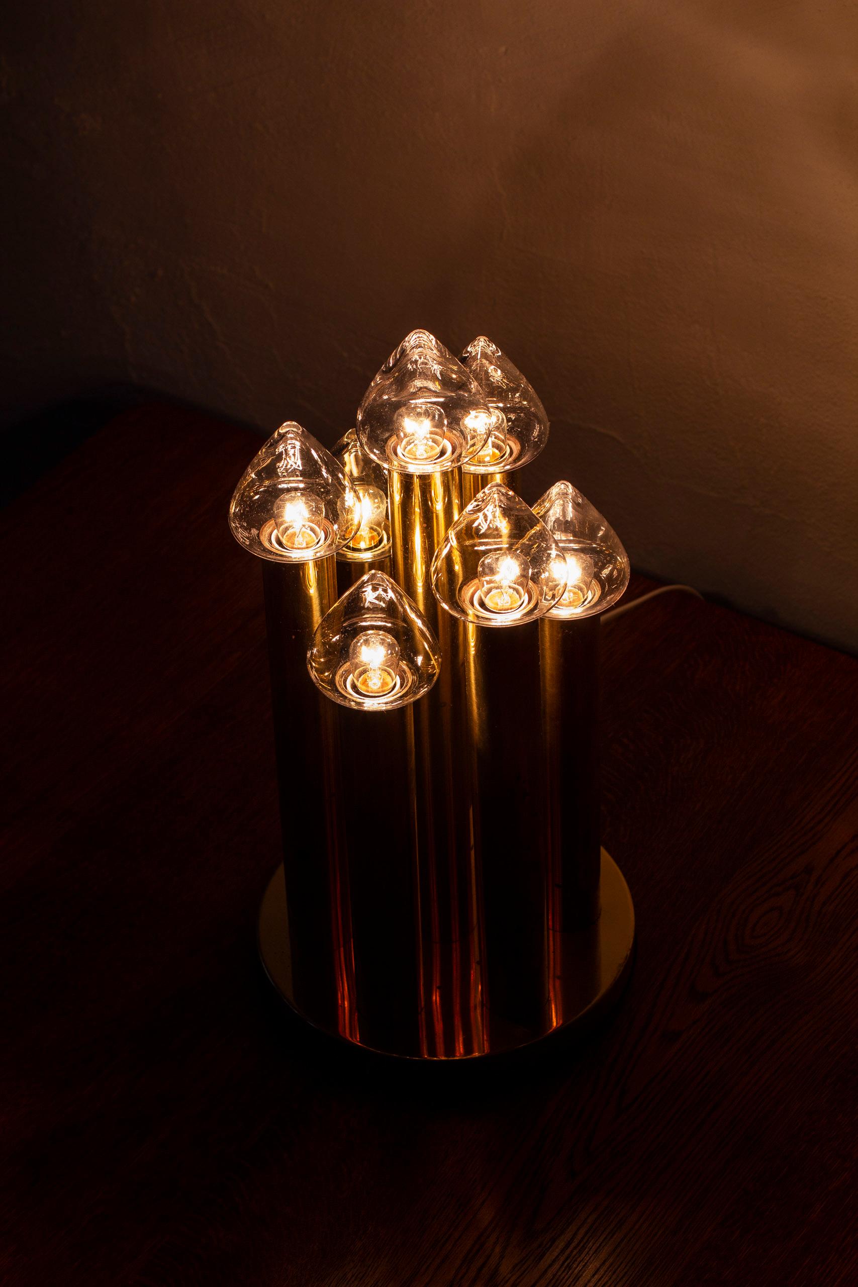 Table Lamp of Brass and Glass Model B 231 by Hans-Agne Jakobsson, Sweden, 1960s For Sale 4