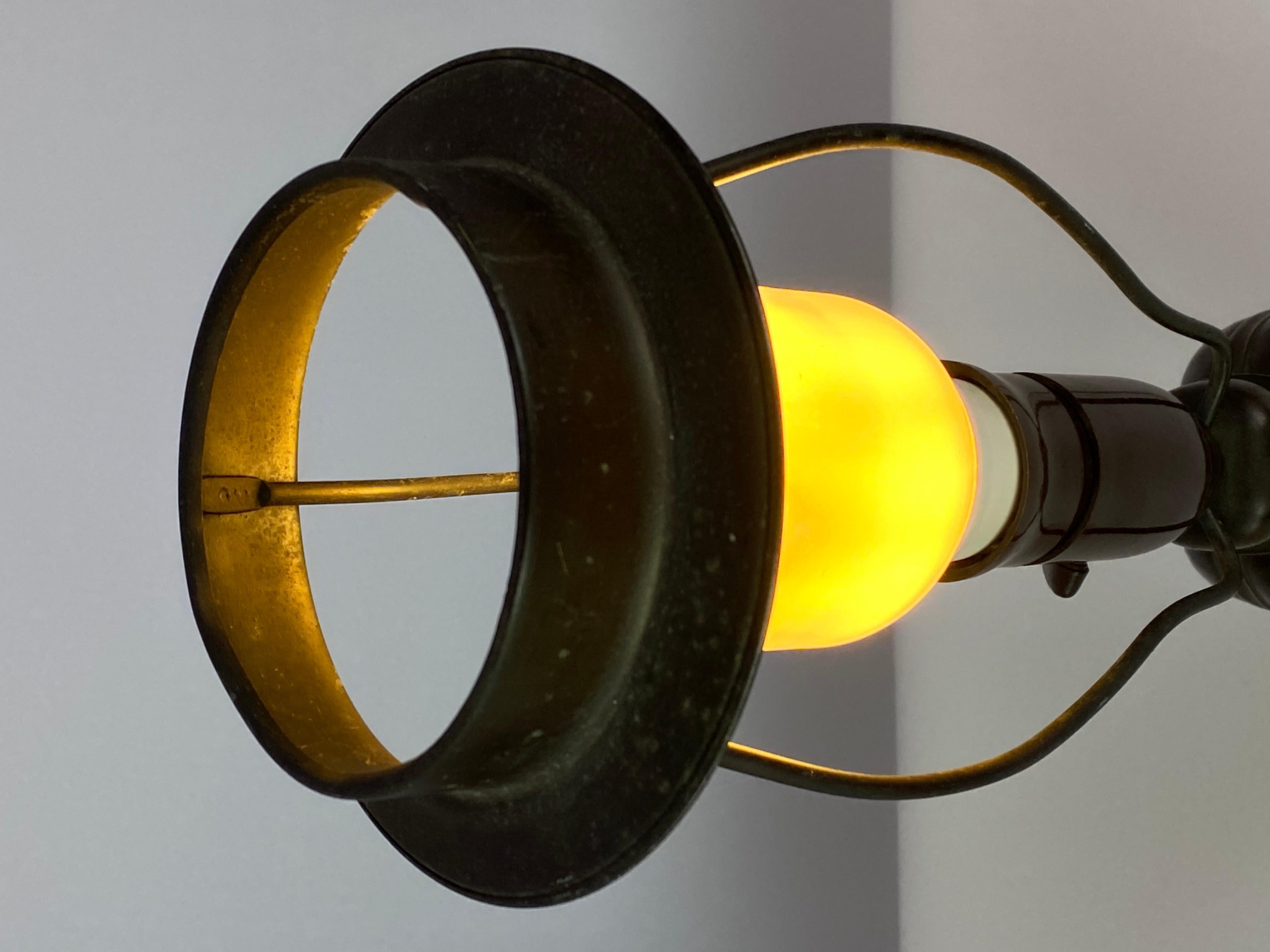 Danish Table Lamp of Disco-Metal by Just Andersen with Paper Shade, 1930s
