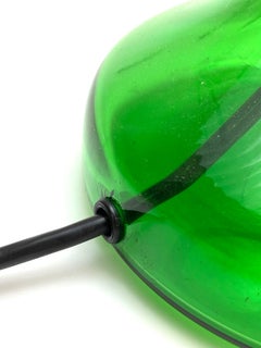 Table Lamp of Green Glass with Paper Shade, by Holmegaard