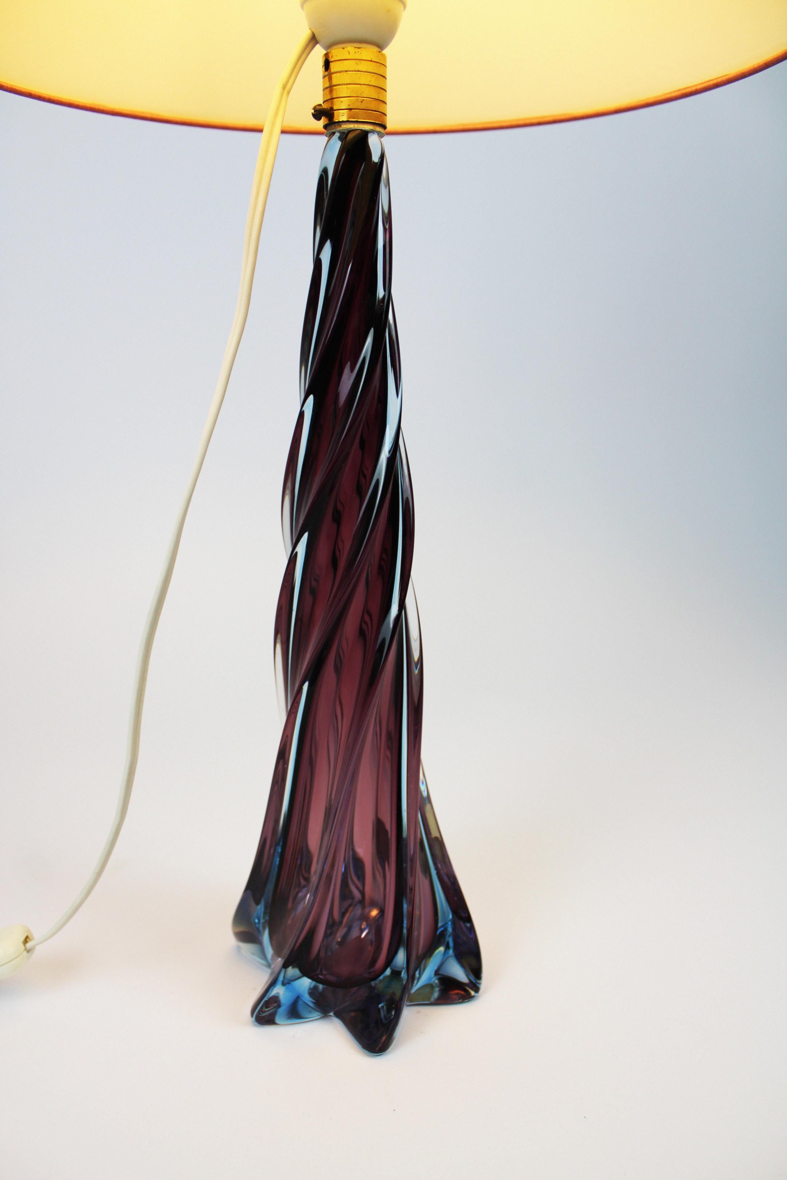 Mid-20th Century Table Lamp Organic Grape Artistica Murano CCC Glass Sommerso Italy 20th century For Sale