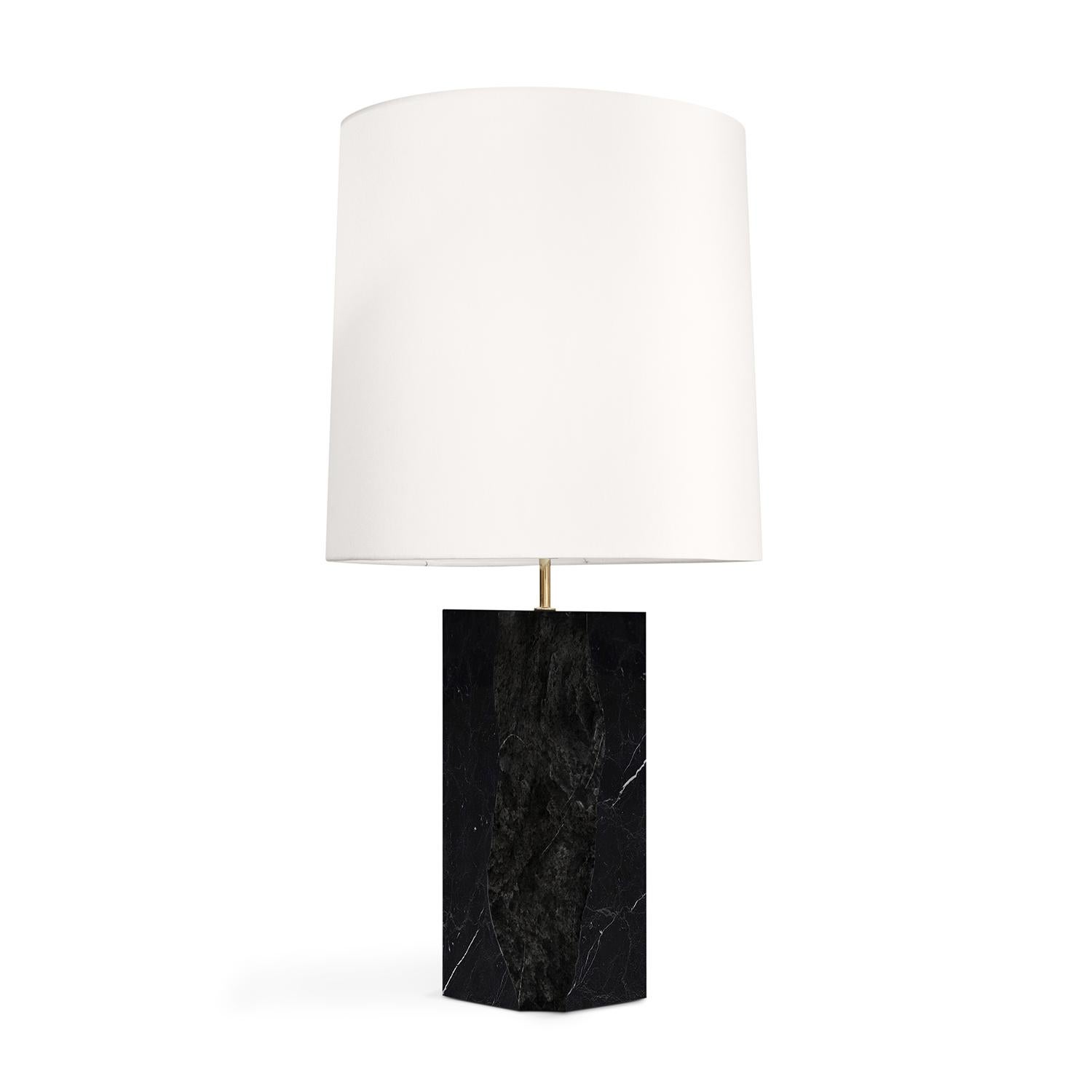 Portuguese Table Lamp Paradise Black Full Marble For Sale