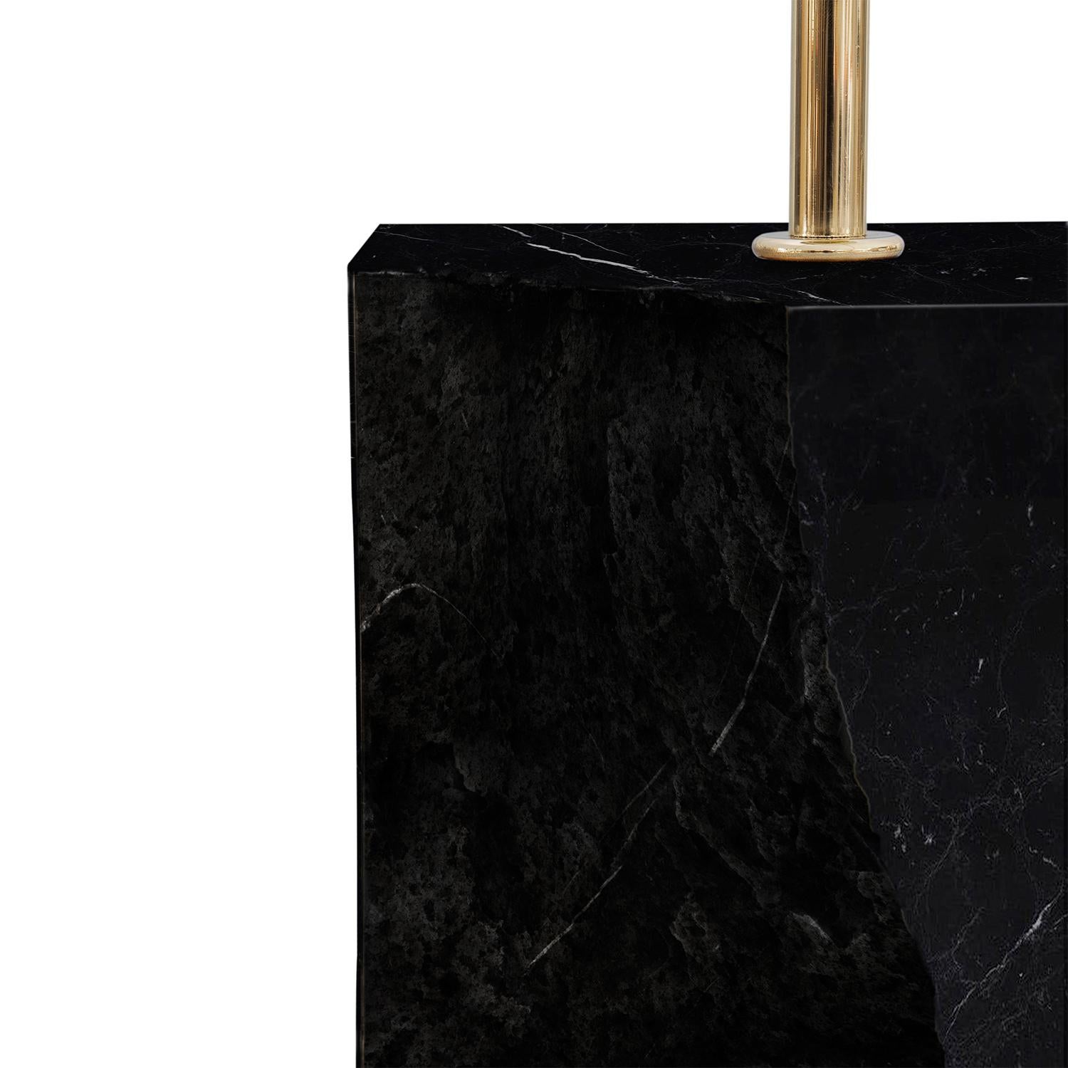 Contemporary Table Lamp Paradise Black Full Marble For Sale