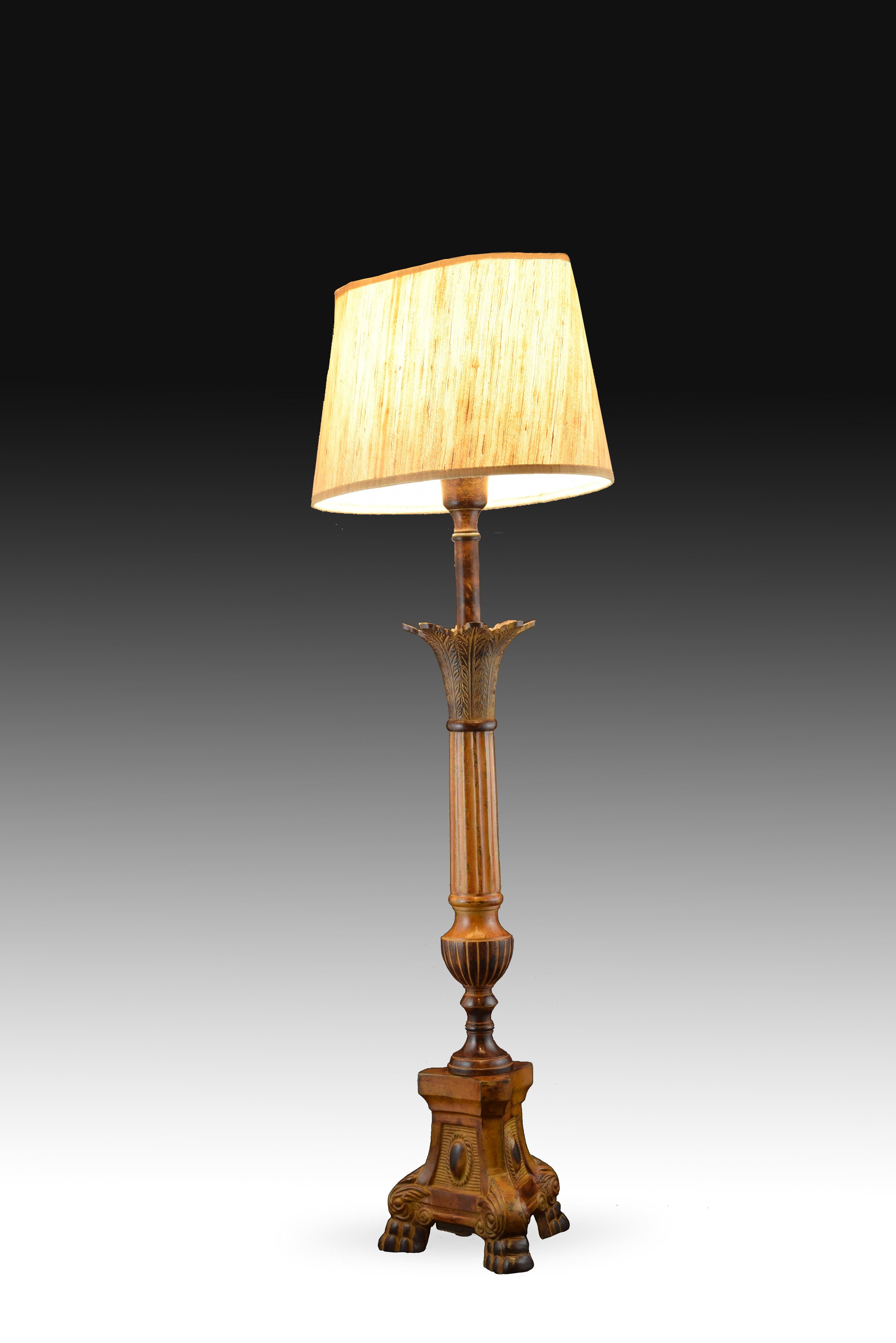 Unknown Table Lamp, Patinated Bronze, Shade Not Included For Sale