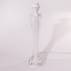 Table Lamp Paul Kedelv Flygsfors White, Clear Crystal, Sweden, 2