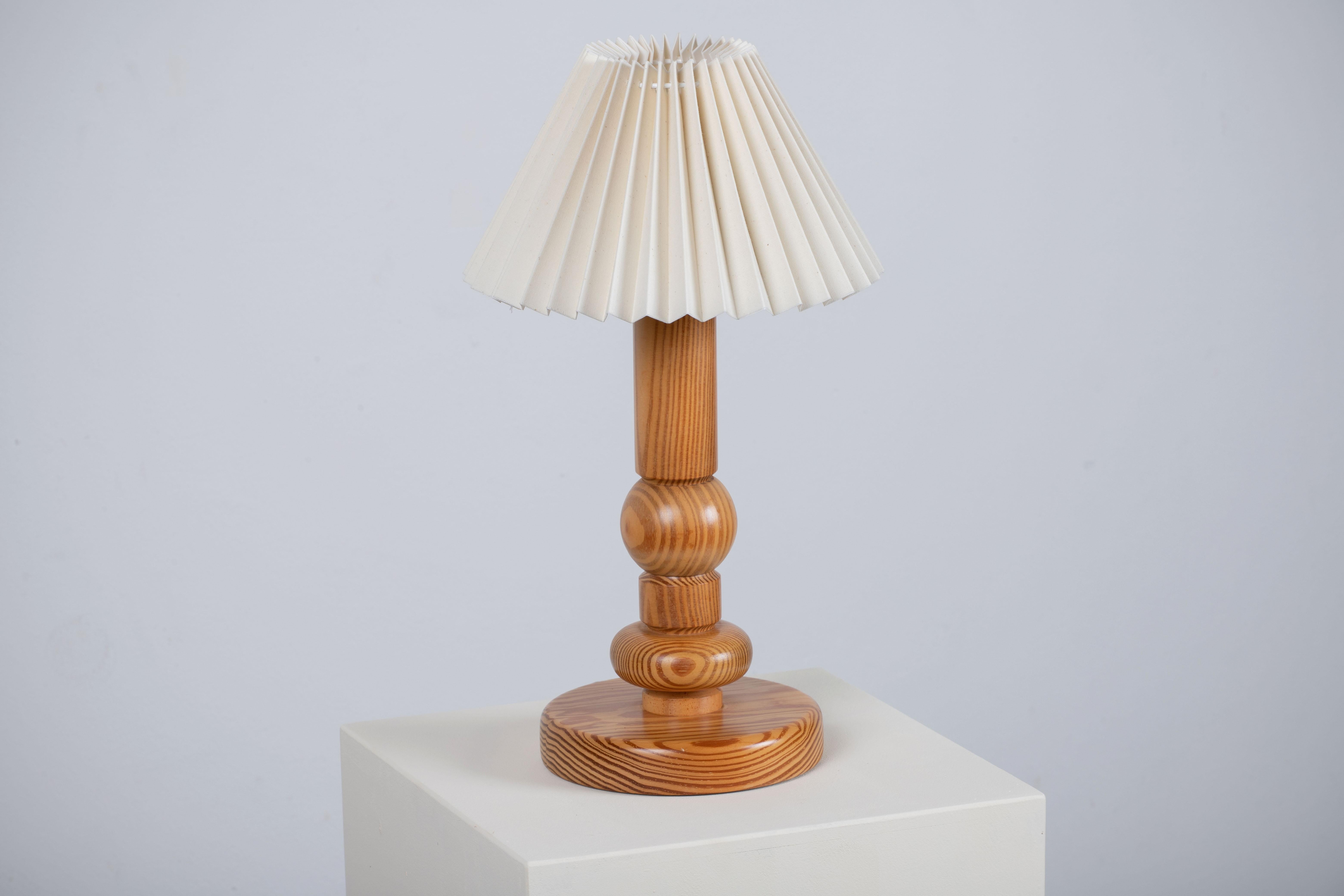 Mid-Century Modern Table Lamp, Pine, Sweden, 1970