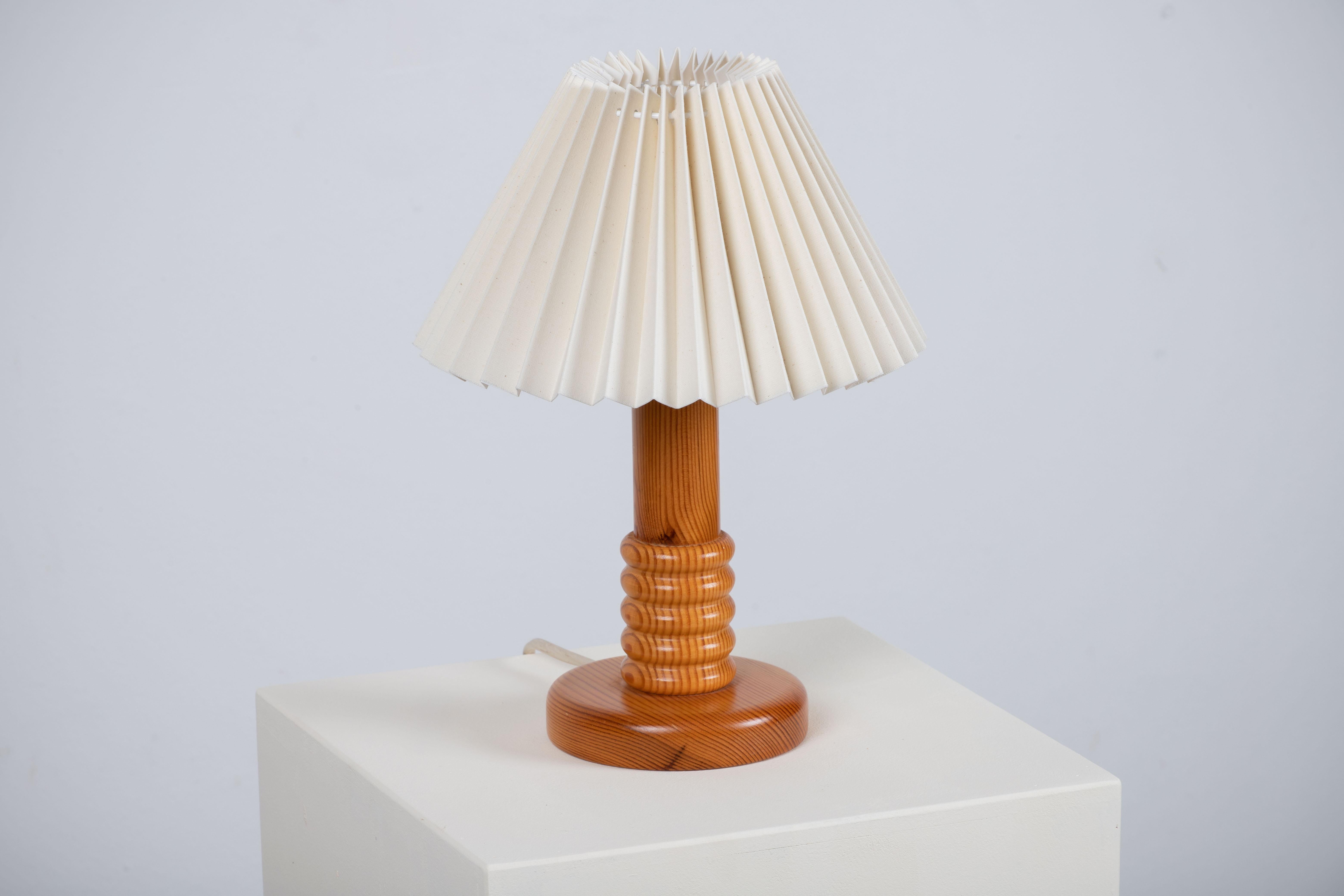 Mid-Century Modern Table Lamp, Pine, Sweden, 1970