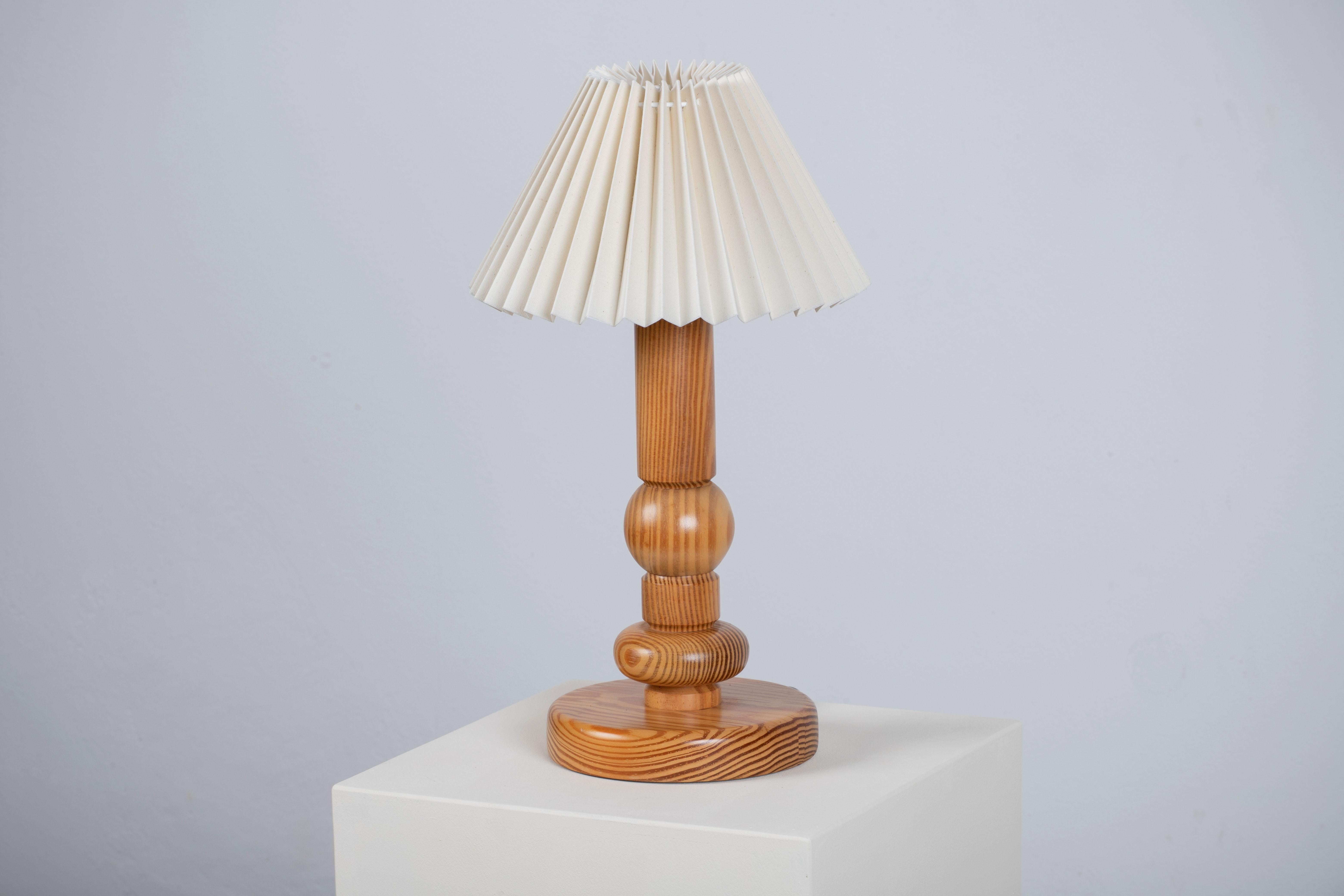 Swedish Table Lamp, Pine, Sweden, 1970