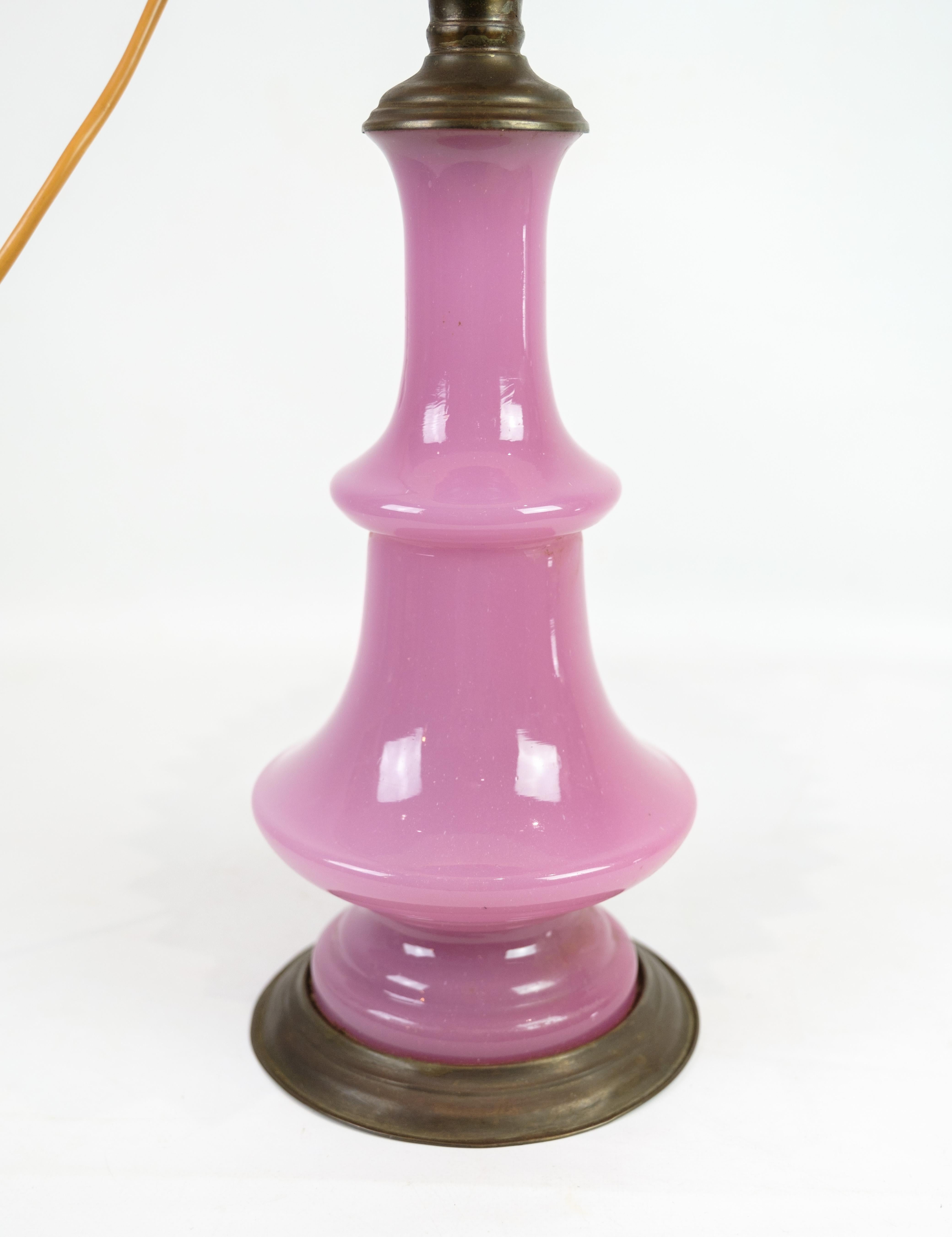 pink glass lamp base