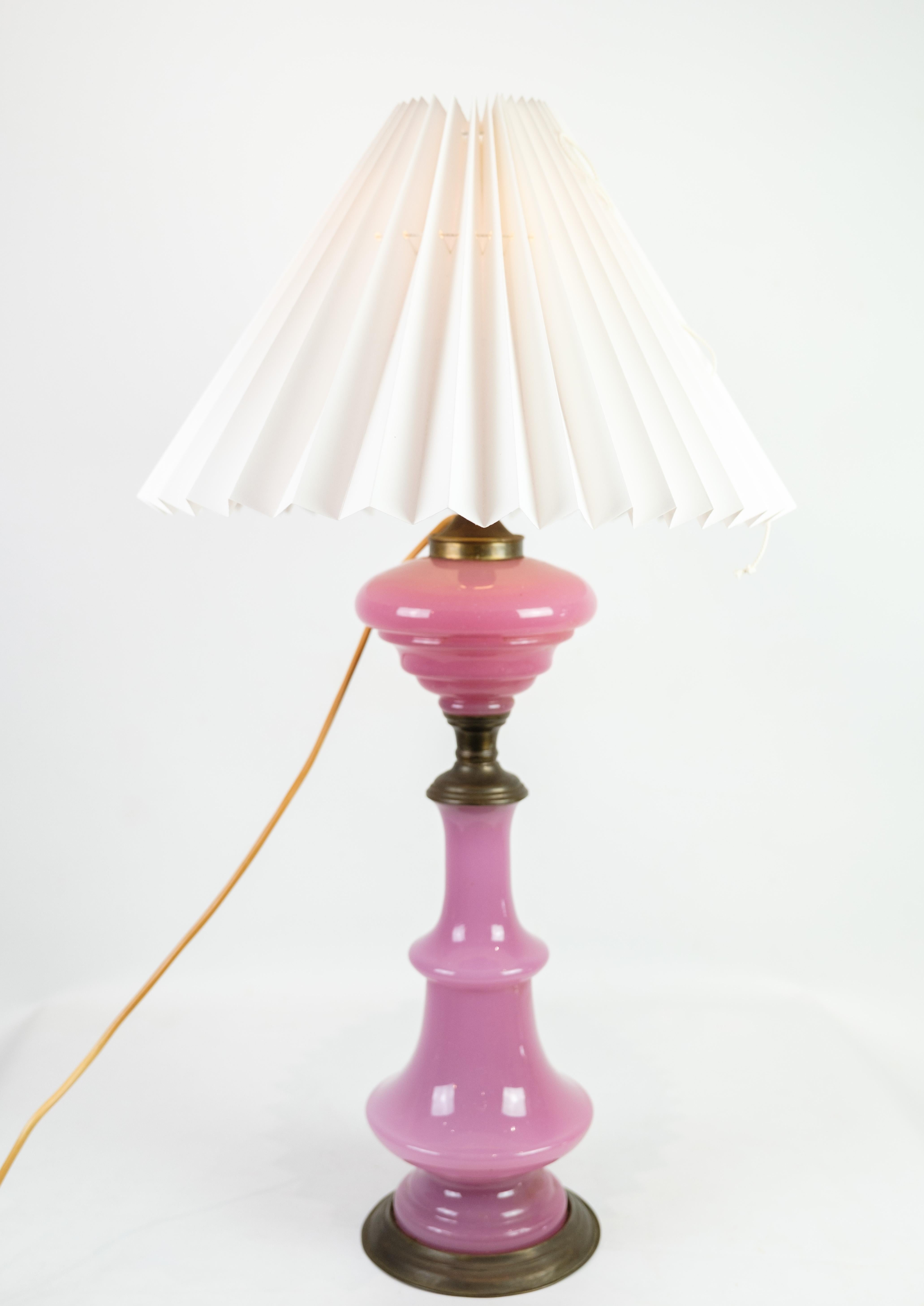 pink base lamp
