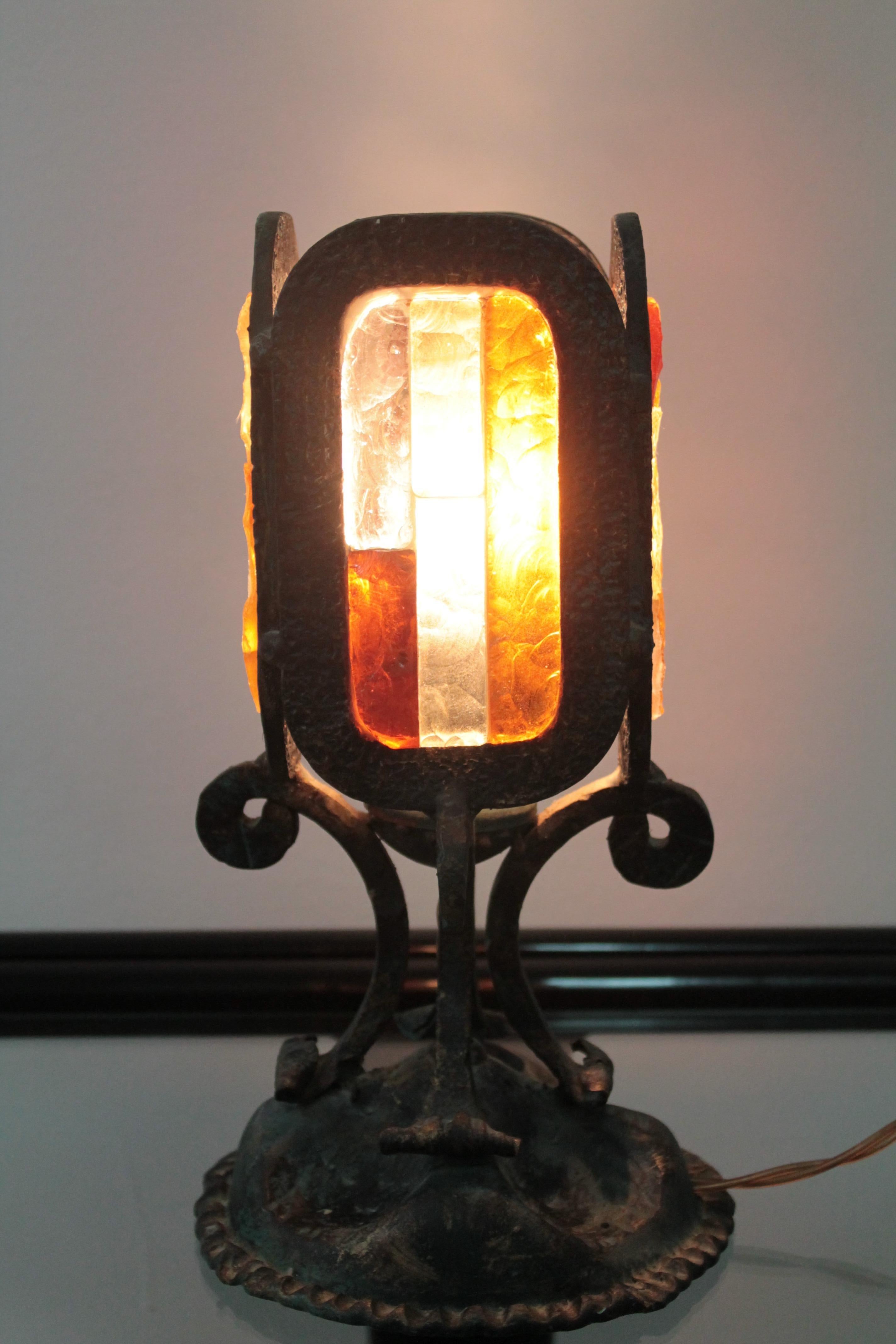 Table Lamp Poliarte Brutalist Murano Art Glass, 1960s For Sale 1