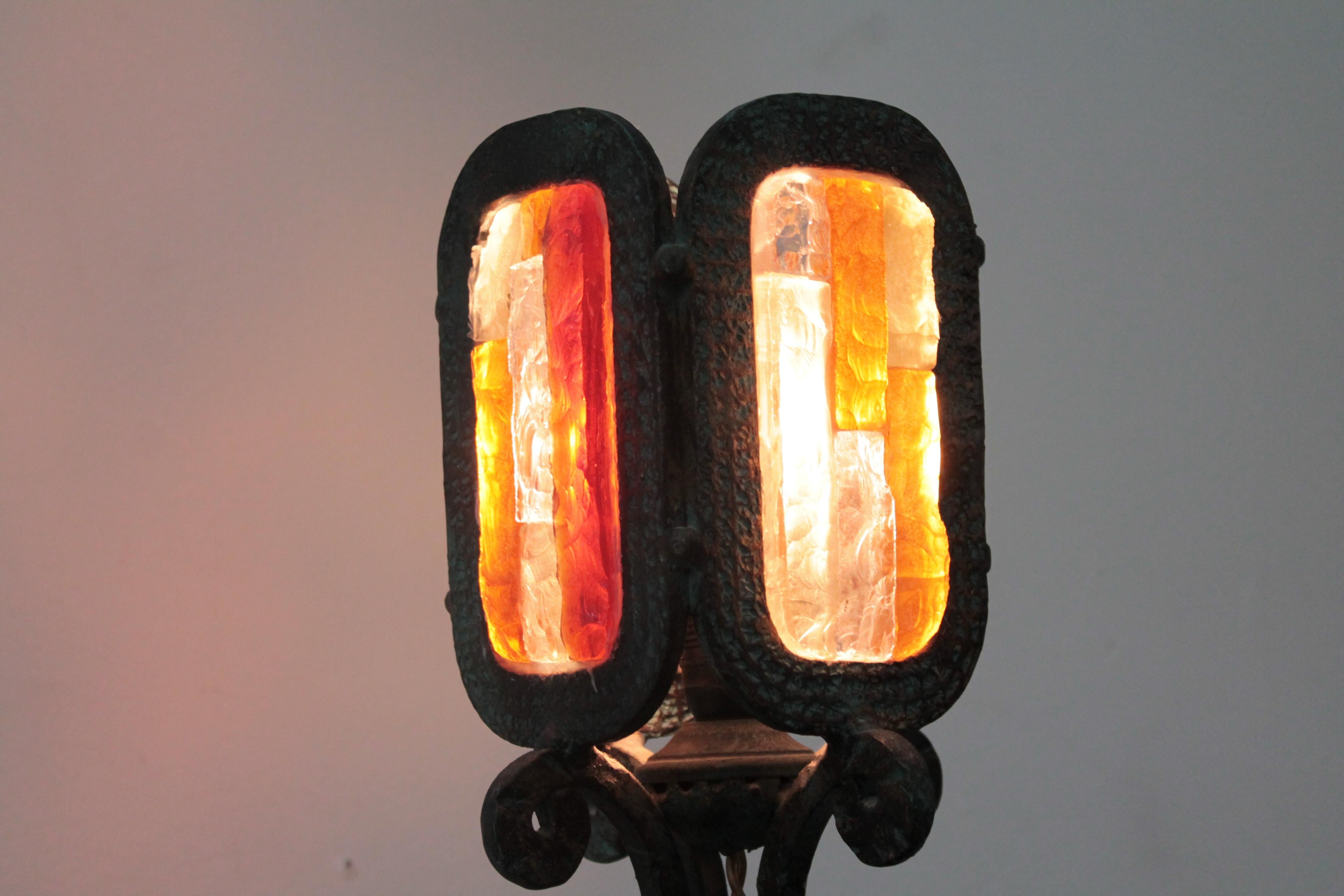 Table Lamp Poliarte Brutalist Murano Art Glass, 1960s For Sale 2