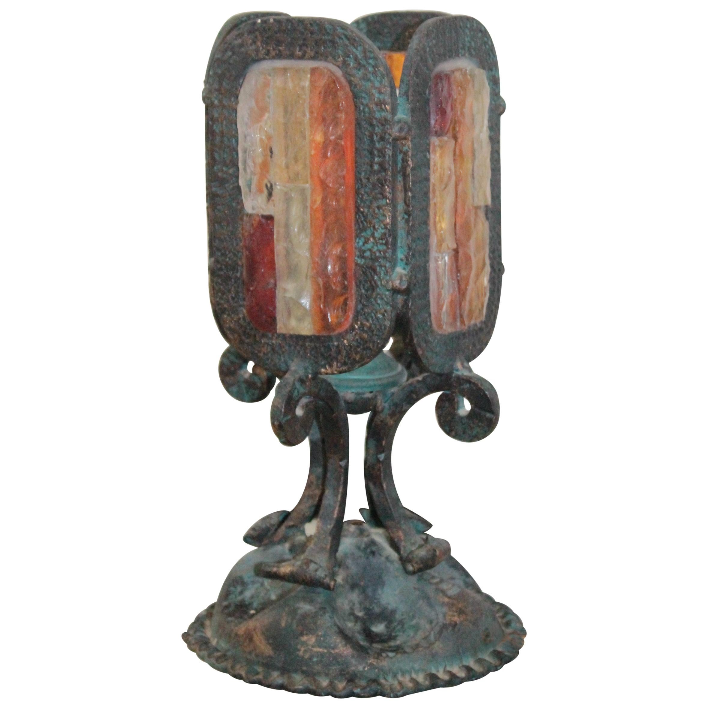 Table Lamp Poliarte Brutalist Murano Art Glass, 1960s For Sale