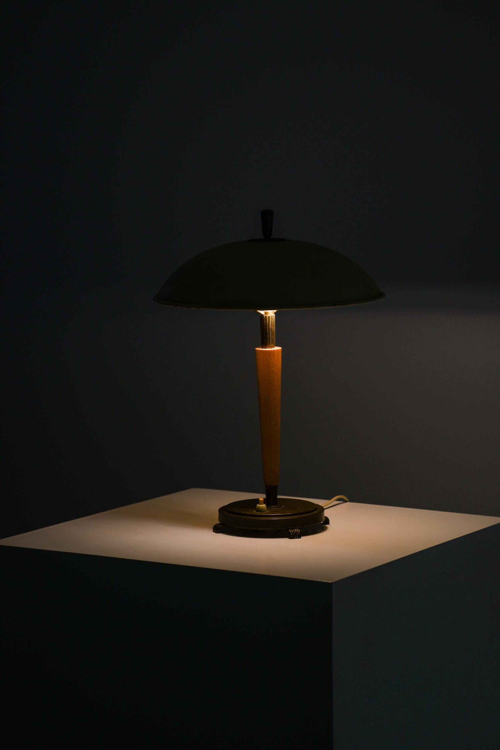 Metal Table Lamp Produced in Sweden For Sale