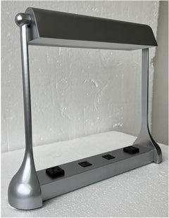 Table Lamp  Reading Light Satin Chrome Metal Library Lamp