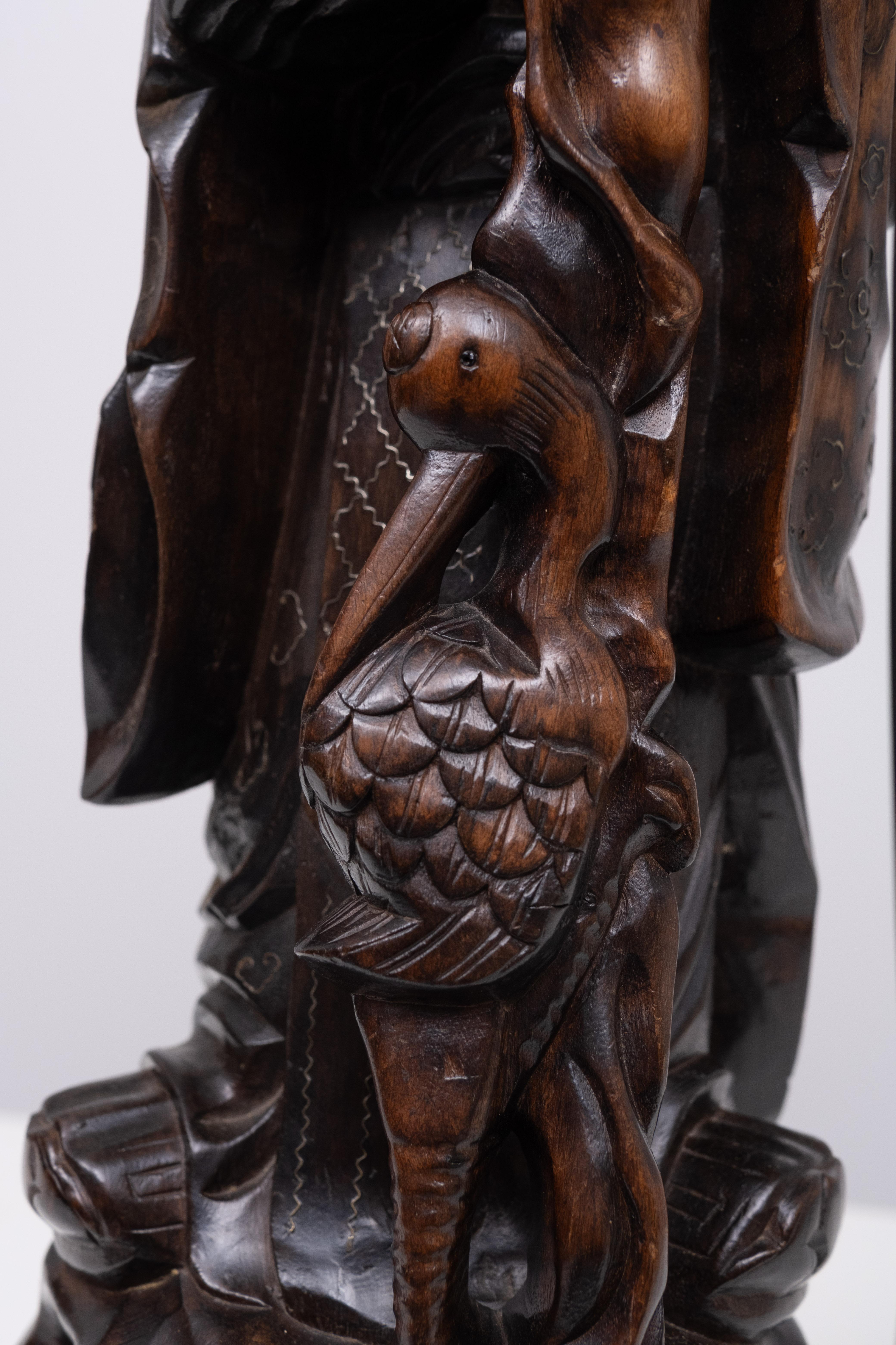 Lampe à poser  Bois de rose  - Shoulao - God of Longevity Prosperety - Chine en vente 5