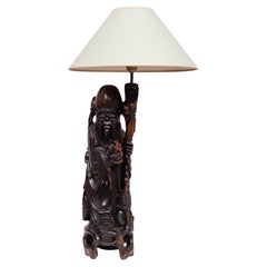 Lampe à poser  Bois de rose  - Shoulao - God of Longevity Prosperety - Chine