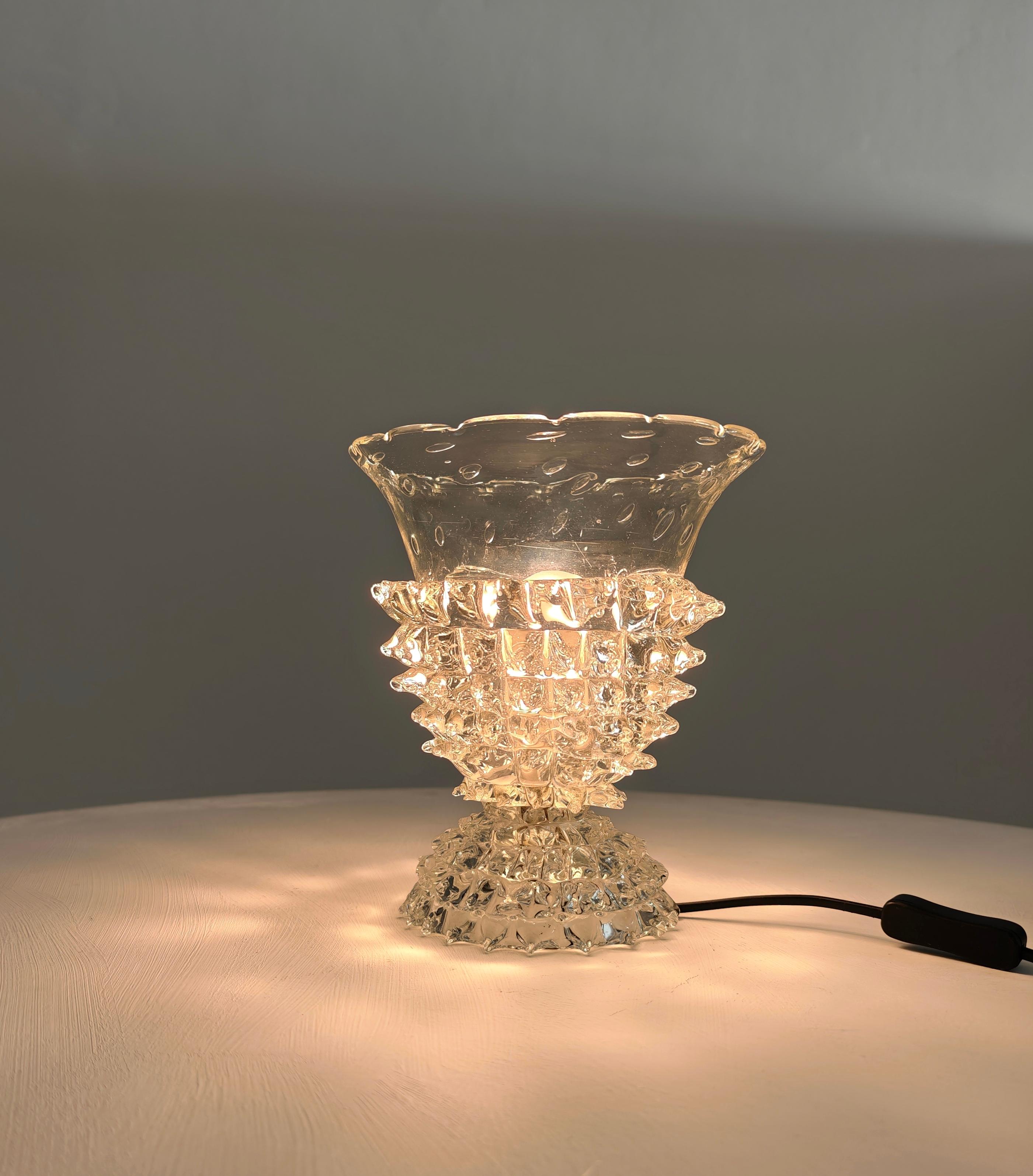 Table Lamp Rostrato and Bullicante Glass Mid-Century Production Italy 1950/60 (Muranoglas) im Angebot
