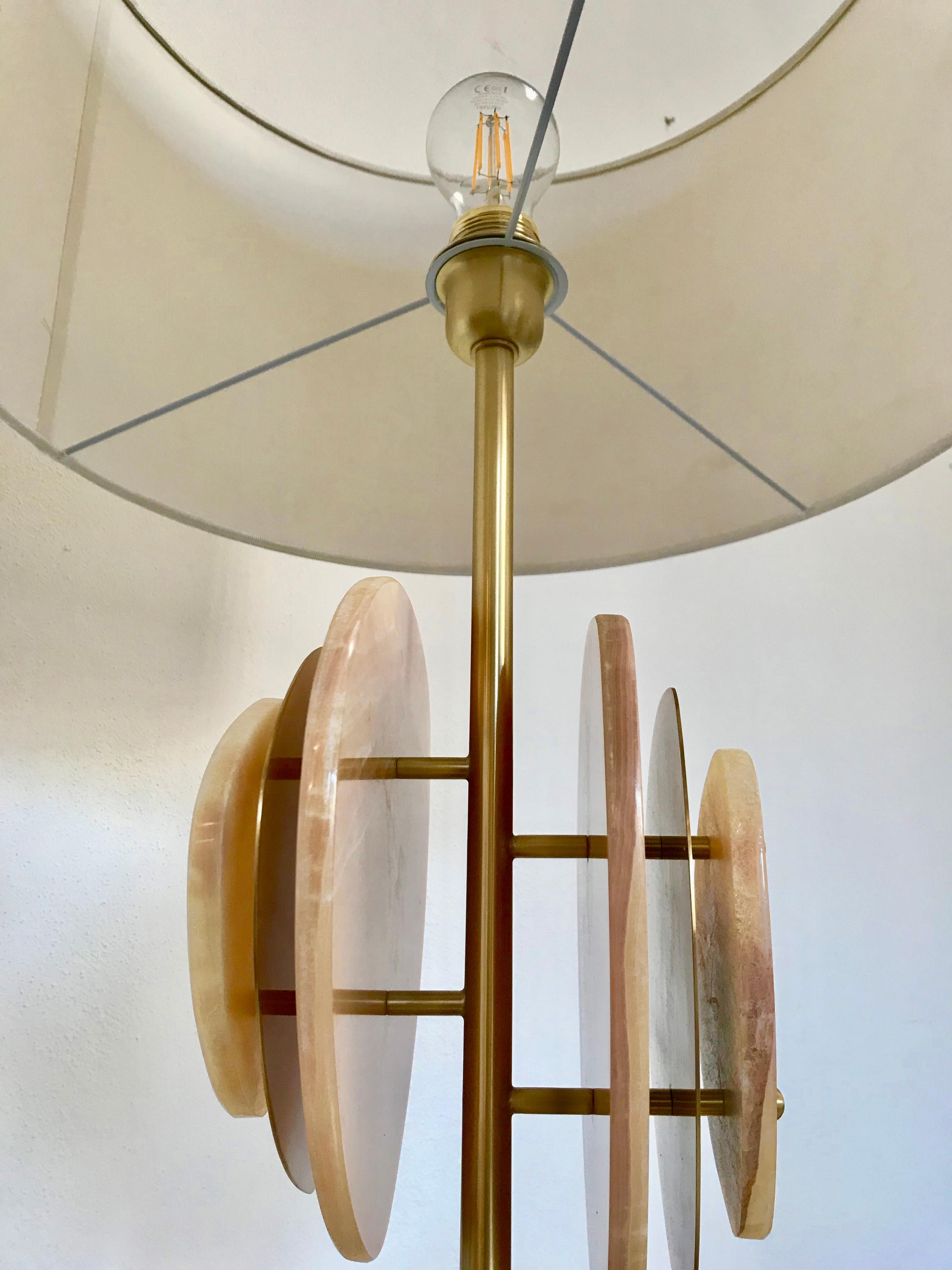 Beautiful Onyx and Brass Table Lamp 