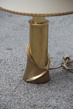Table Lamp Sculpture in Gold Brass with Dome 1970 Italian Design Frigerio