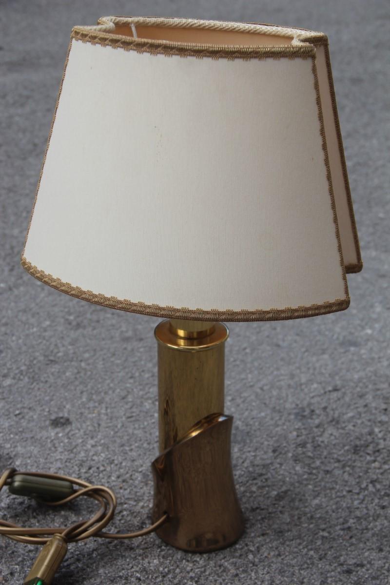 Table Lamp Sculpture in Gold Brass with Dome 1970 Italian Design Frigerio For Sale 1