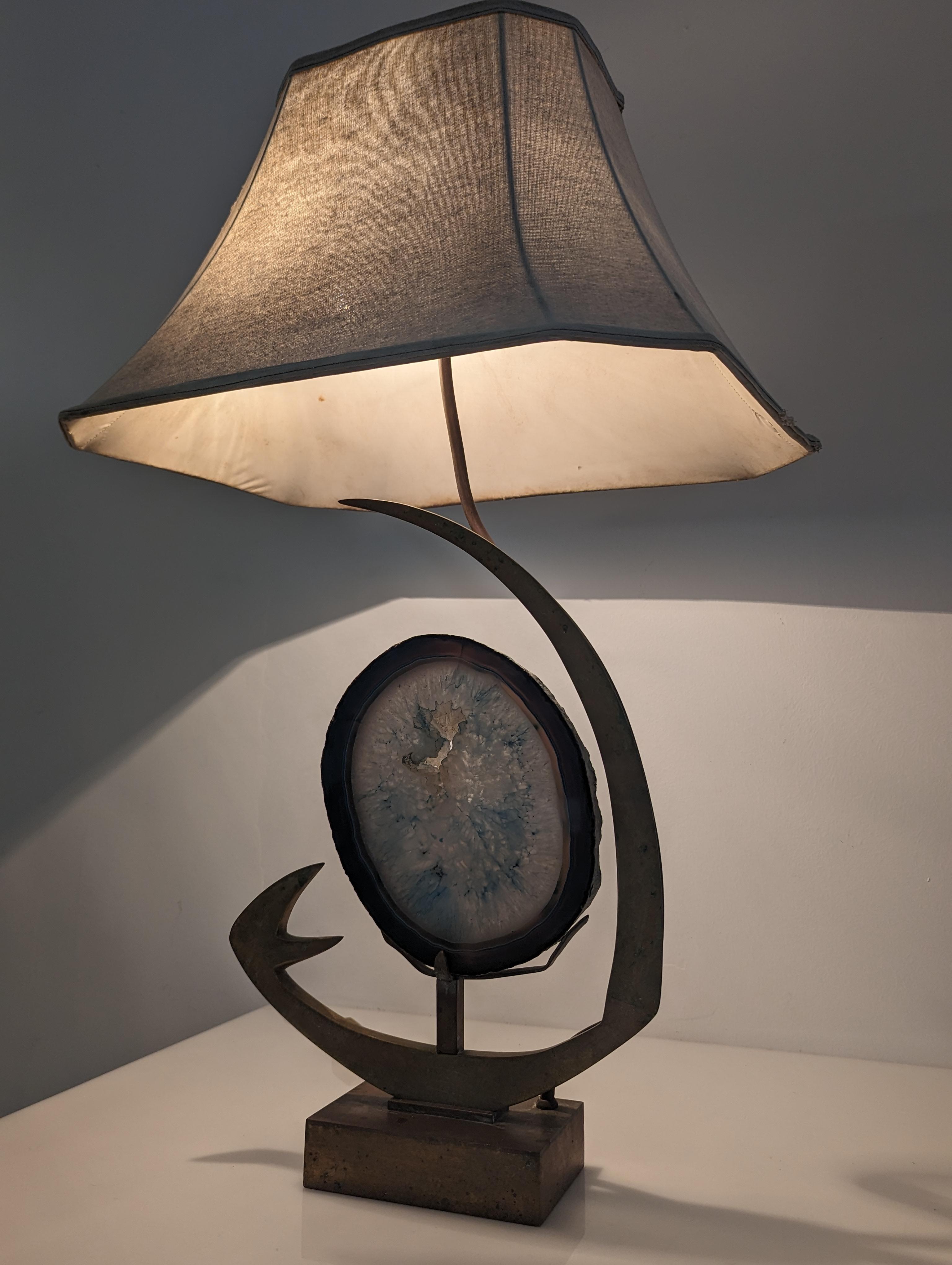 Late 20th Century Table lamp sculpture signed Willy Daro 1970s For Sale