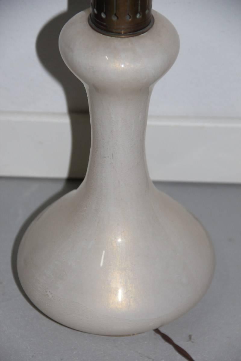 Mid-20th Century Table Lamp Seguso Design Italian Mid-Century Modern Murano Glass Gold  For Sale