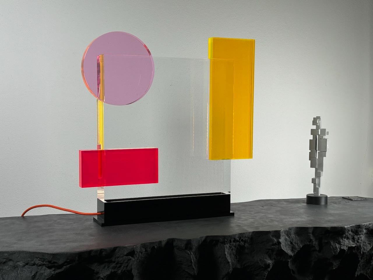 Plexiglass Table Lamp Sistema Model by Studio Superego for Superego Editions For Sale