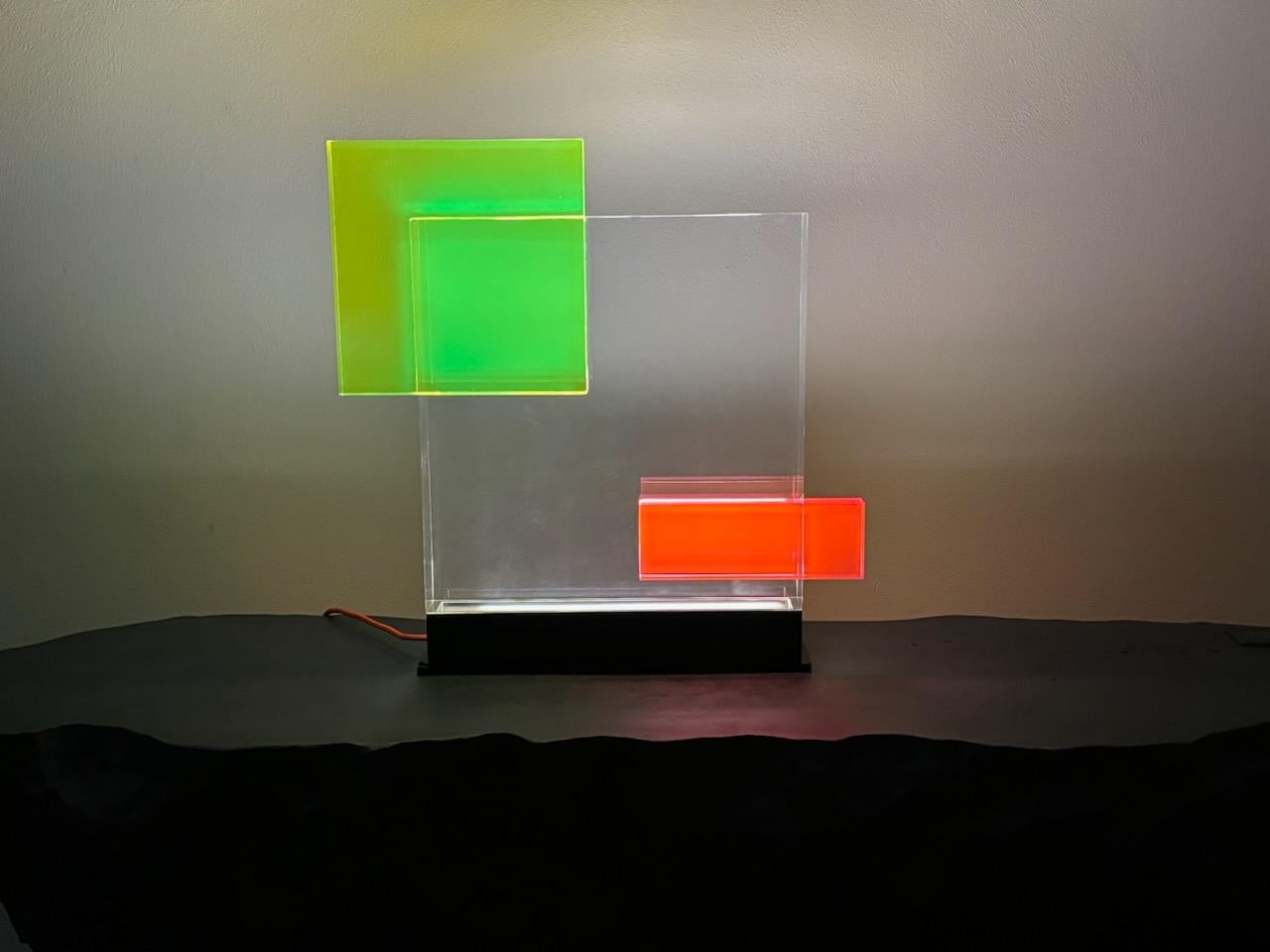 Plexiglass Table Lamp Sistema Model by Studio Superego for Superego Editions For Sale