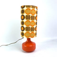 Table Lamp small flower power lamp made of orange ceramic, 1970s