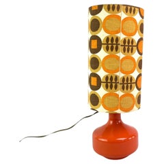 Table Lamp small flower power lamp made of orange ceramic, 1970s