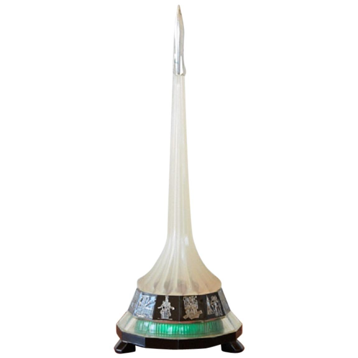 Table Lamp Souvenir Soviet Space Rocket, 1960s USSR For Sale