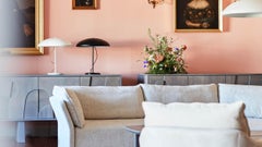 Table Lamp 'Takayama' by Man of Parts, Black Metal Frame + Black Marble Base