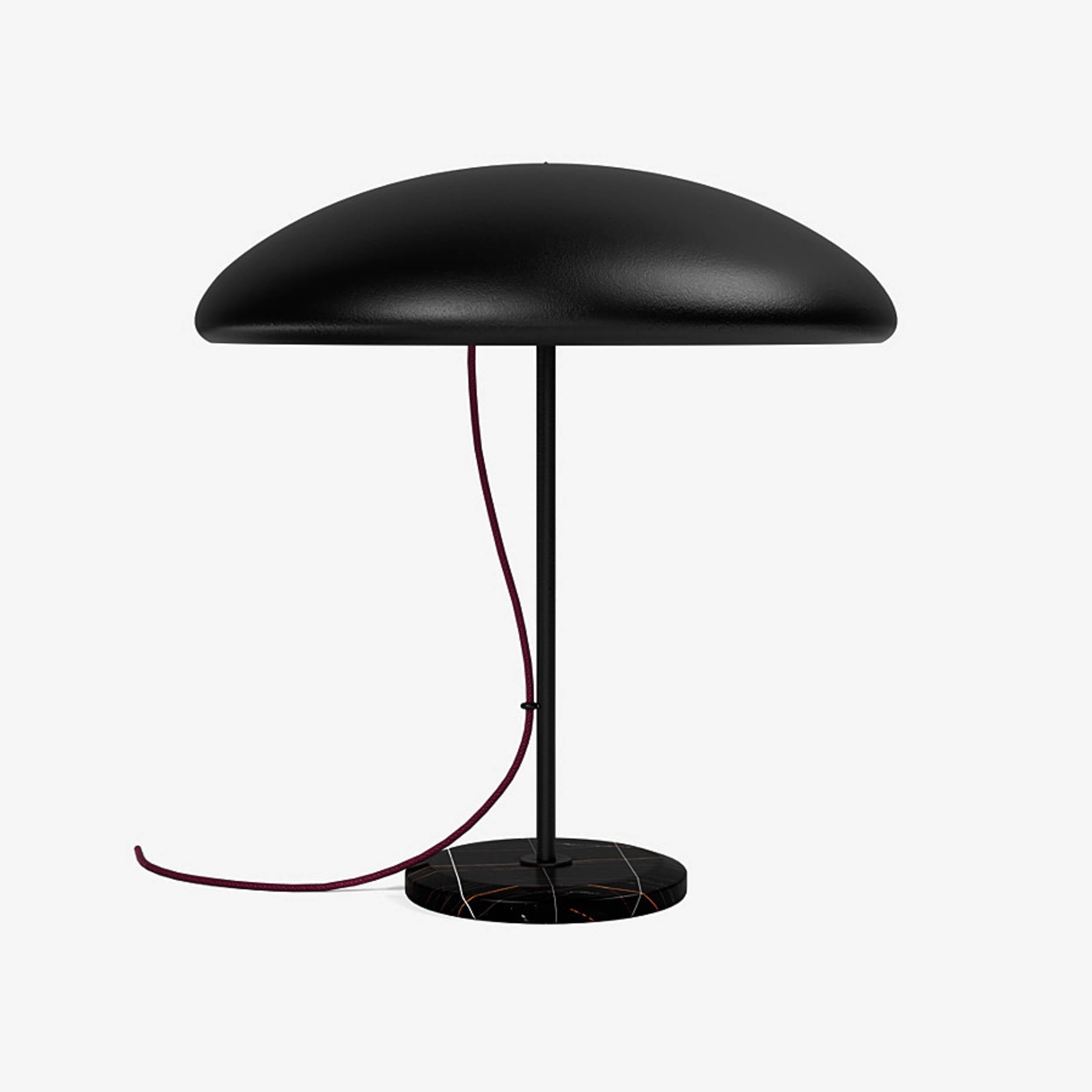 Italian Table Lamp 'Takayama' by Man of Parts, Black Metal Frame + Black Marble Base  For Sale