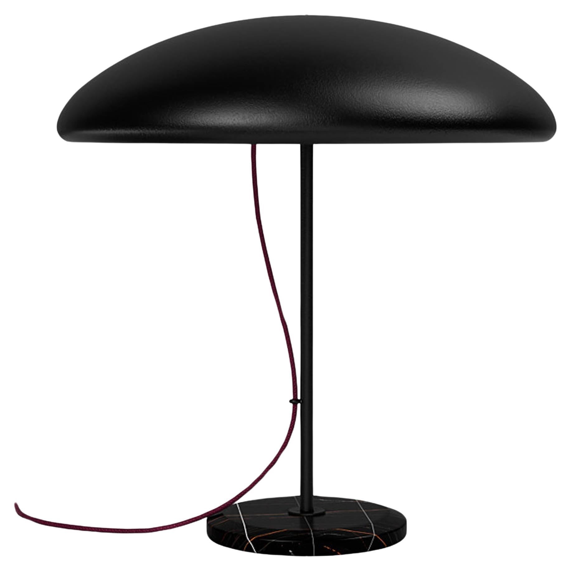 Table Lamp 'Takayama' by Man of Parts, Black Metal Frame + Black Marble Base